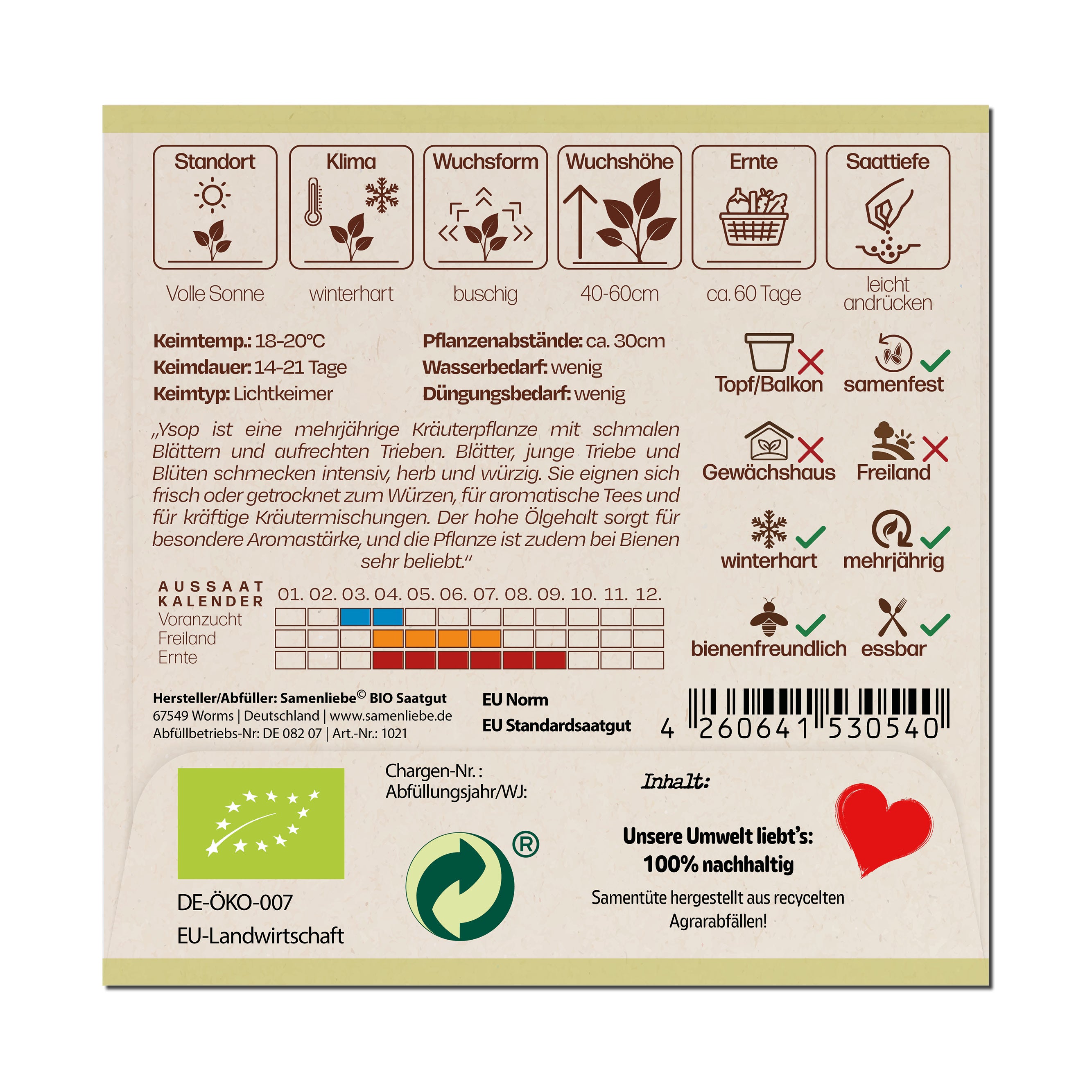 BIO Ysop "Heilpflanze"