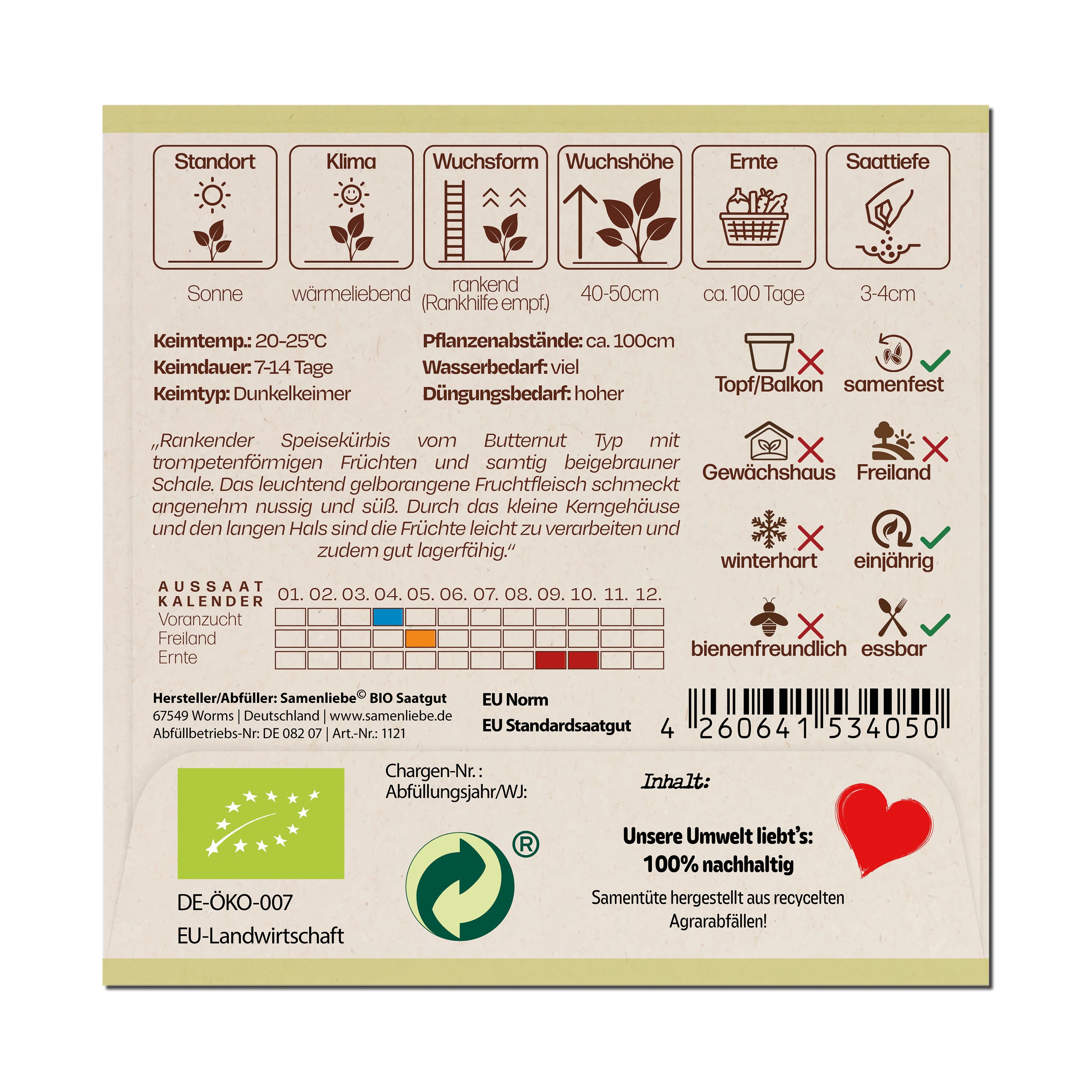 BIO Kürbis "Glatter Butternut"