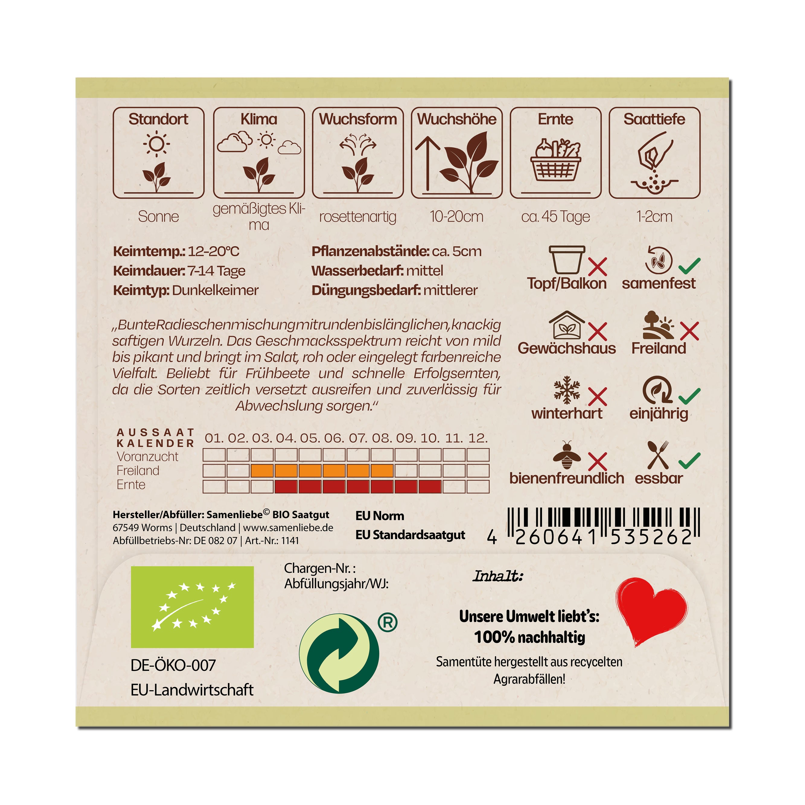 BIO Radieschen "Mischung aus 3 Sorten"