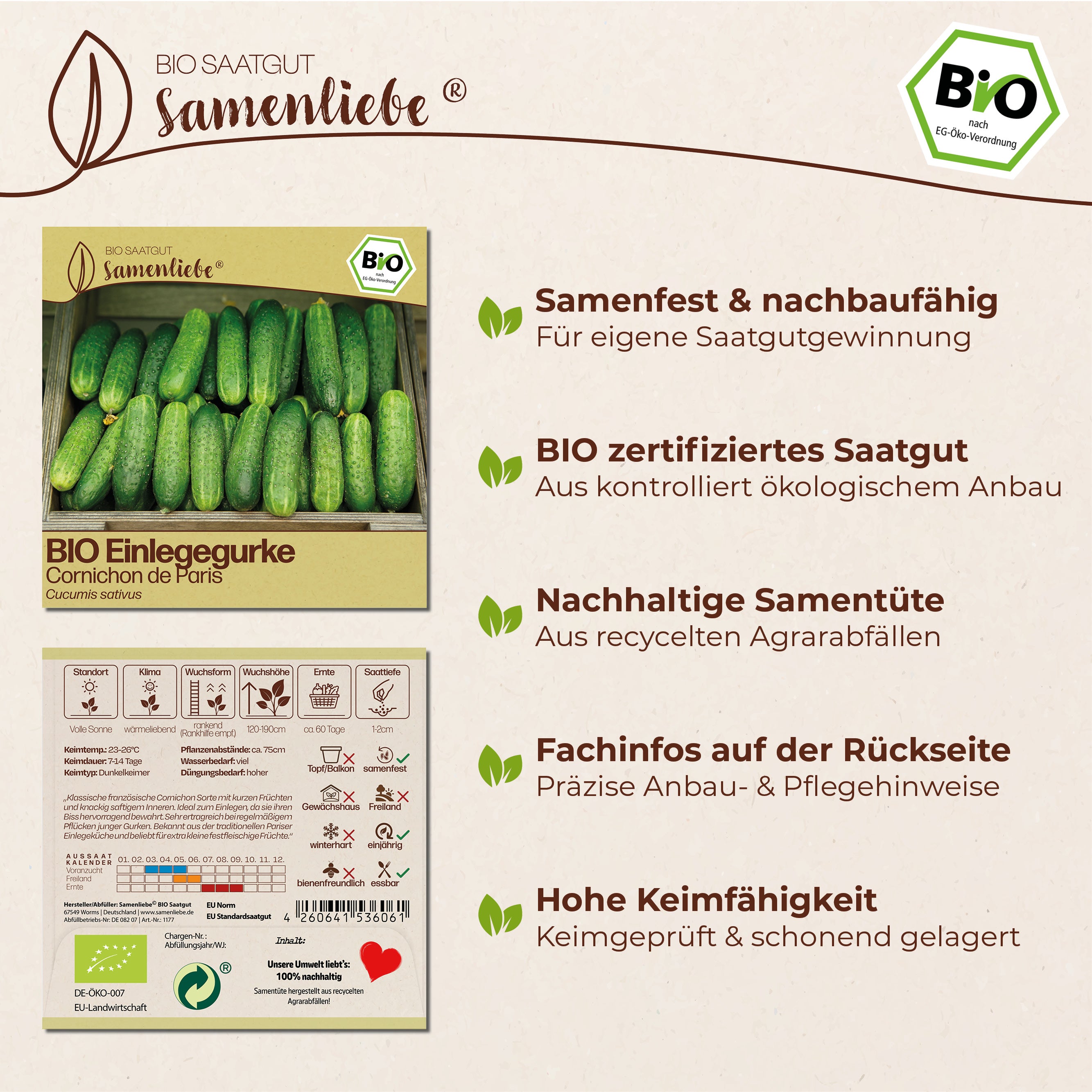 BIO Gurke "Cornichon de Paris"