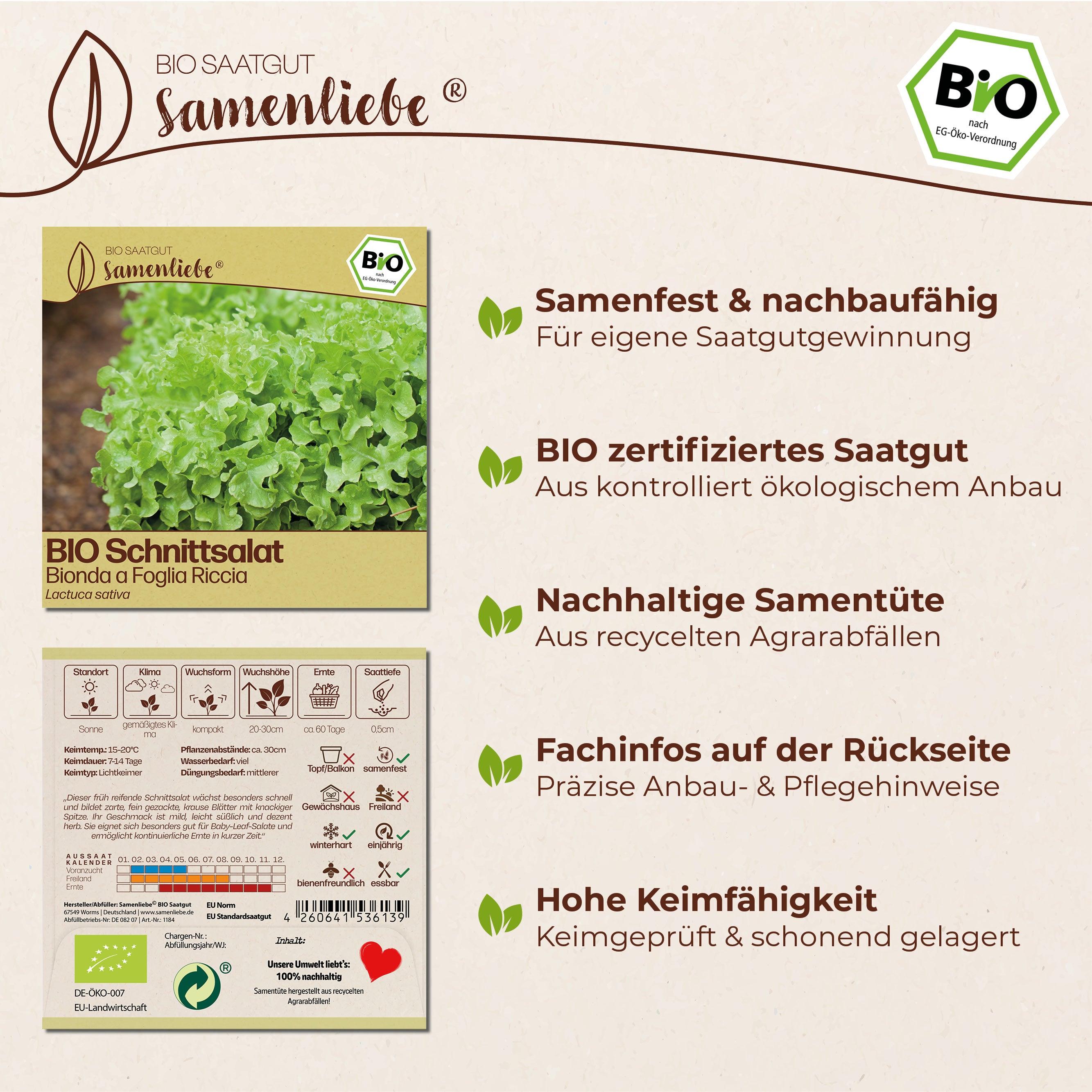 BIO Salat "Bionda a Foglia Riccia"