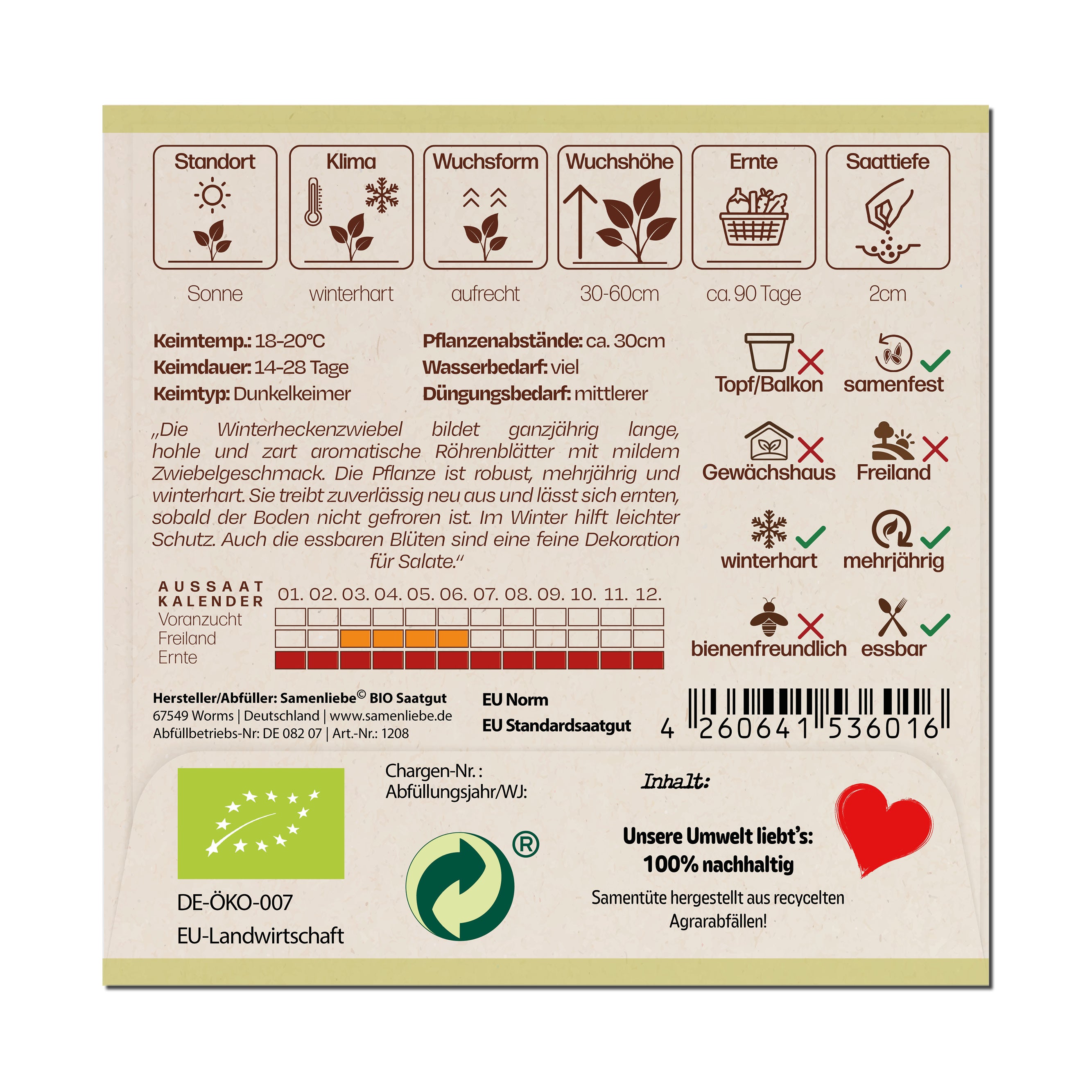 BIO Winterheckenzwiebel "Zwiebelgemüse"