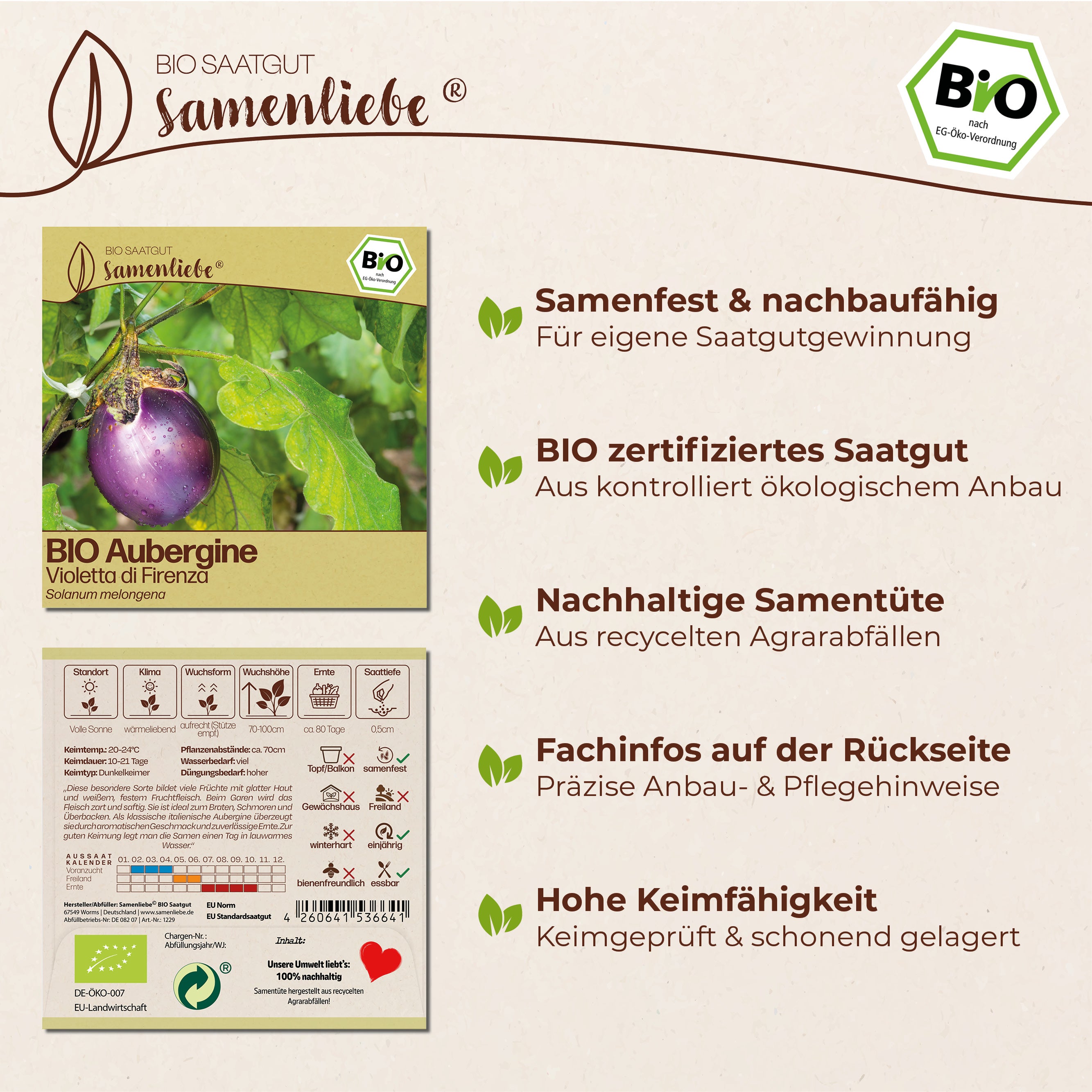 BIO Aubergine "Violetta di Firenza"