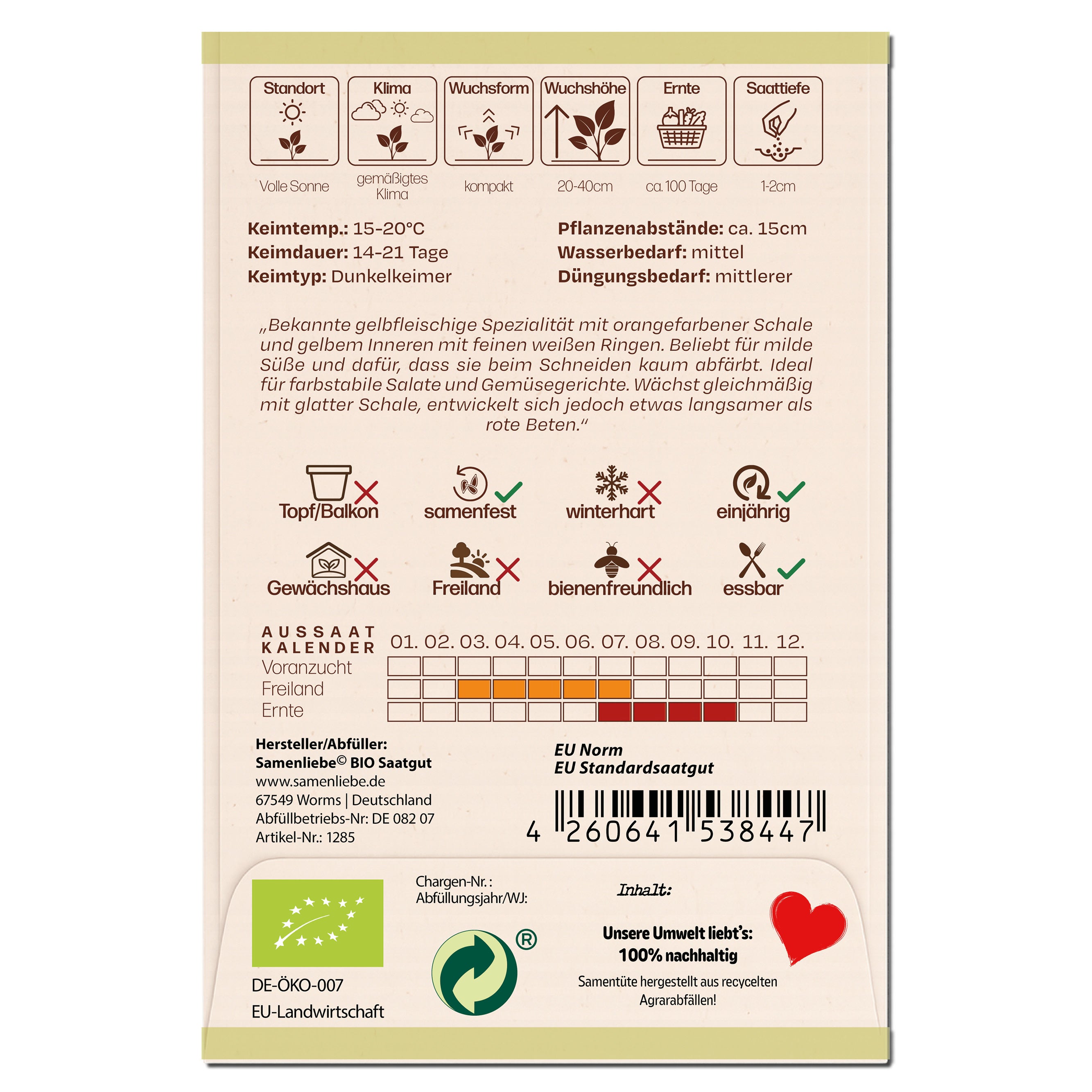 BIO Rote Bete "Wintersonne"