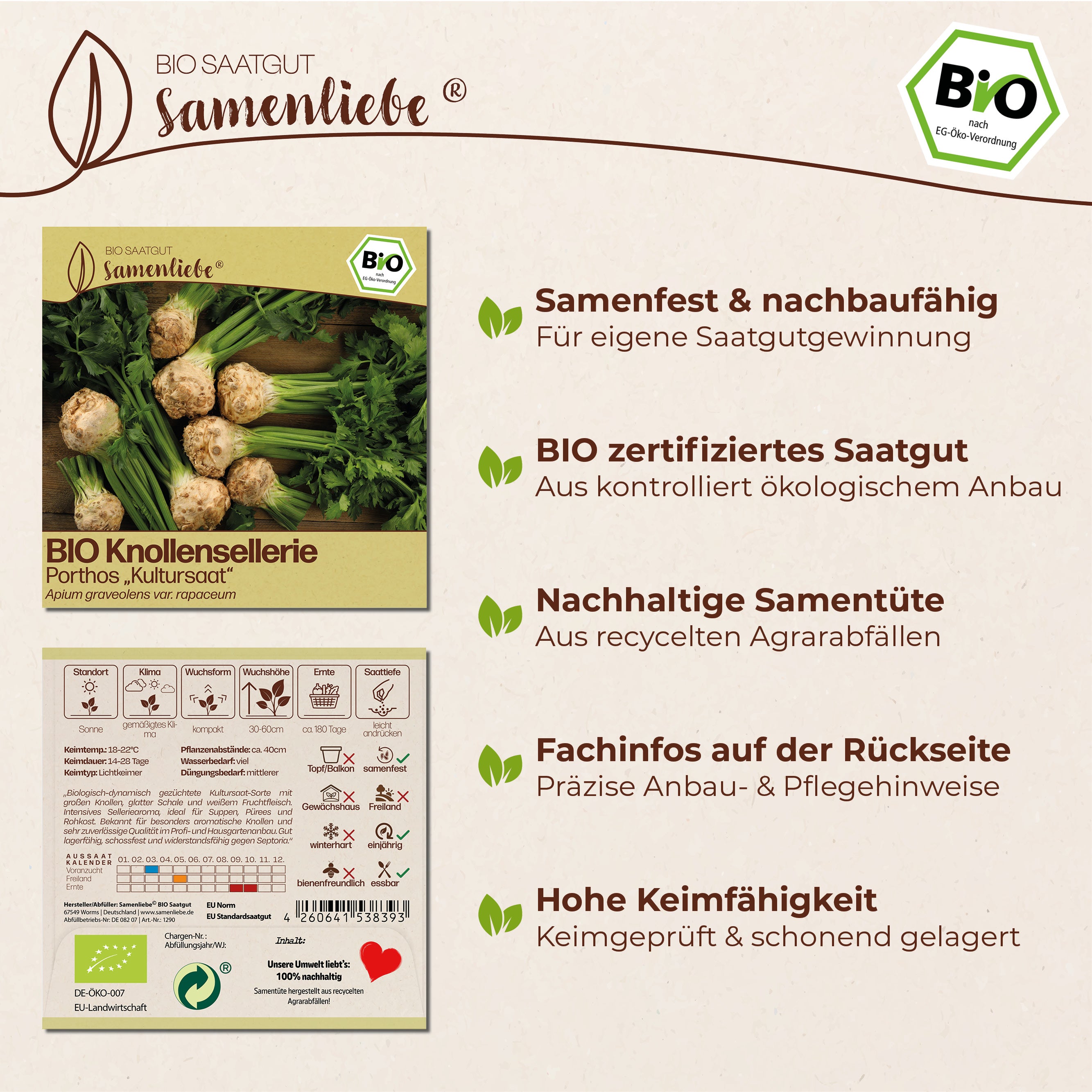 BIO Knollensellerie "Porthos - Kultursaat"