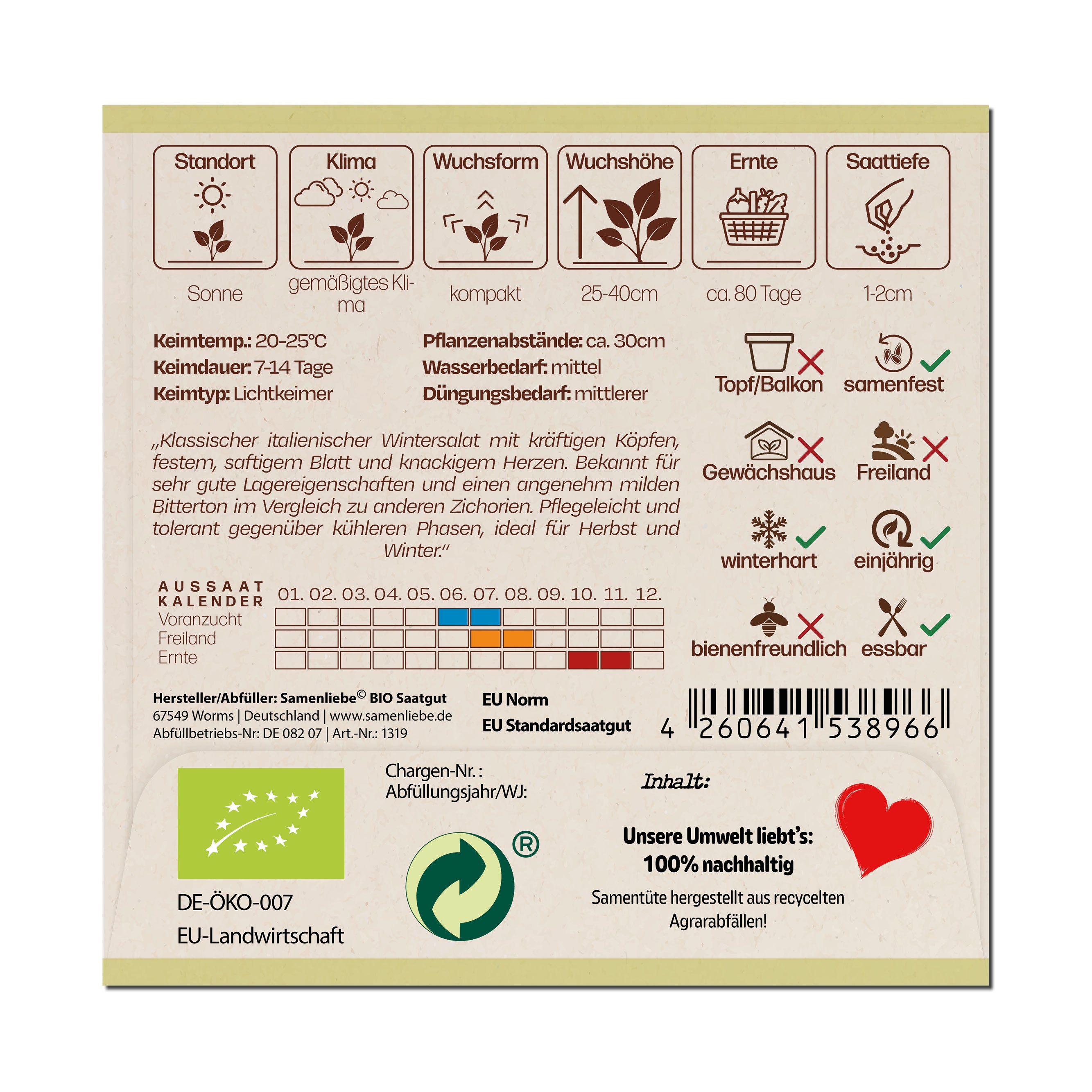 BIO Zichorie "Zuckerhut Auslese"
