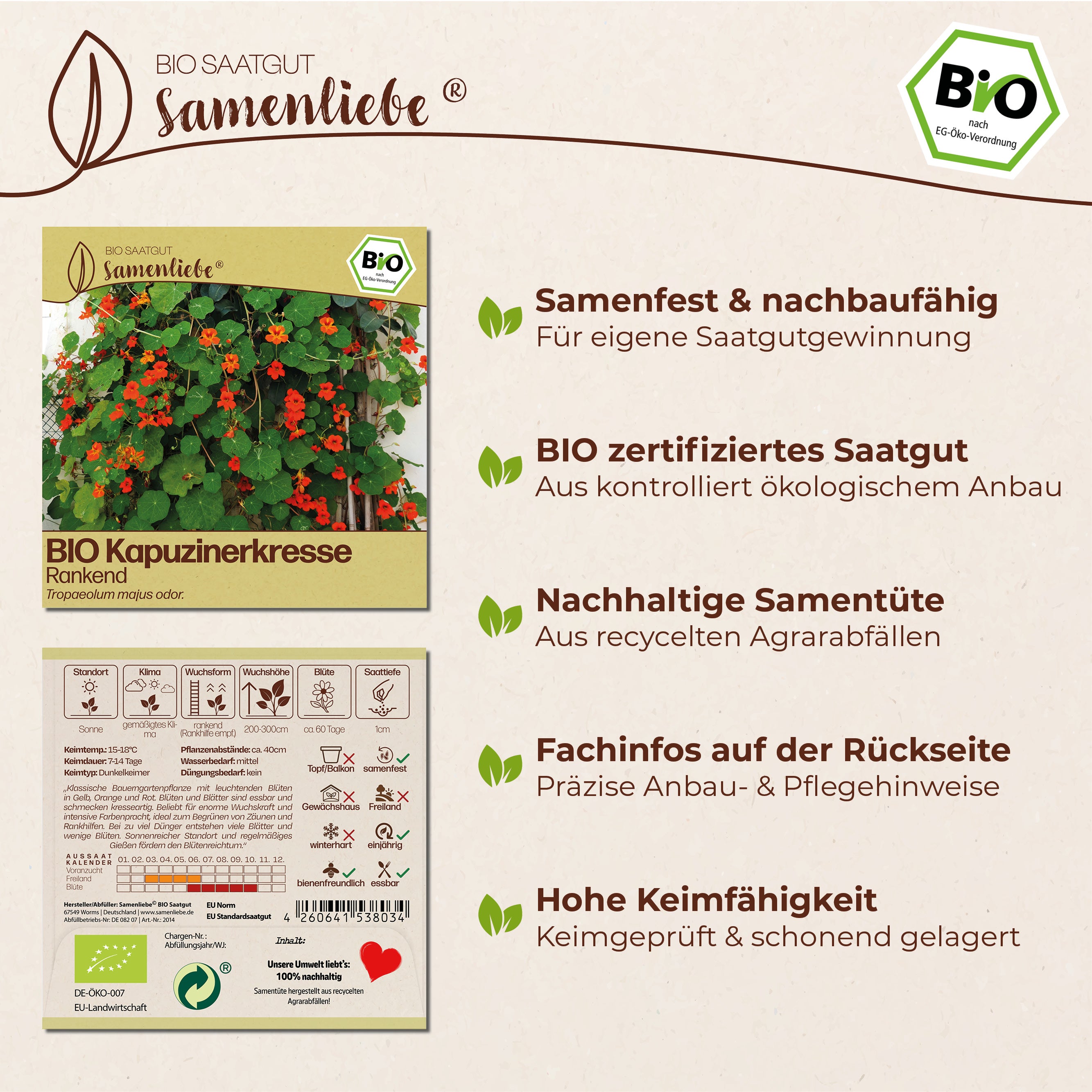 BIO Kapuzinerkresse "Rankend"