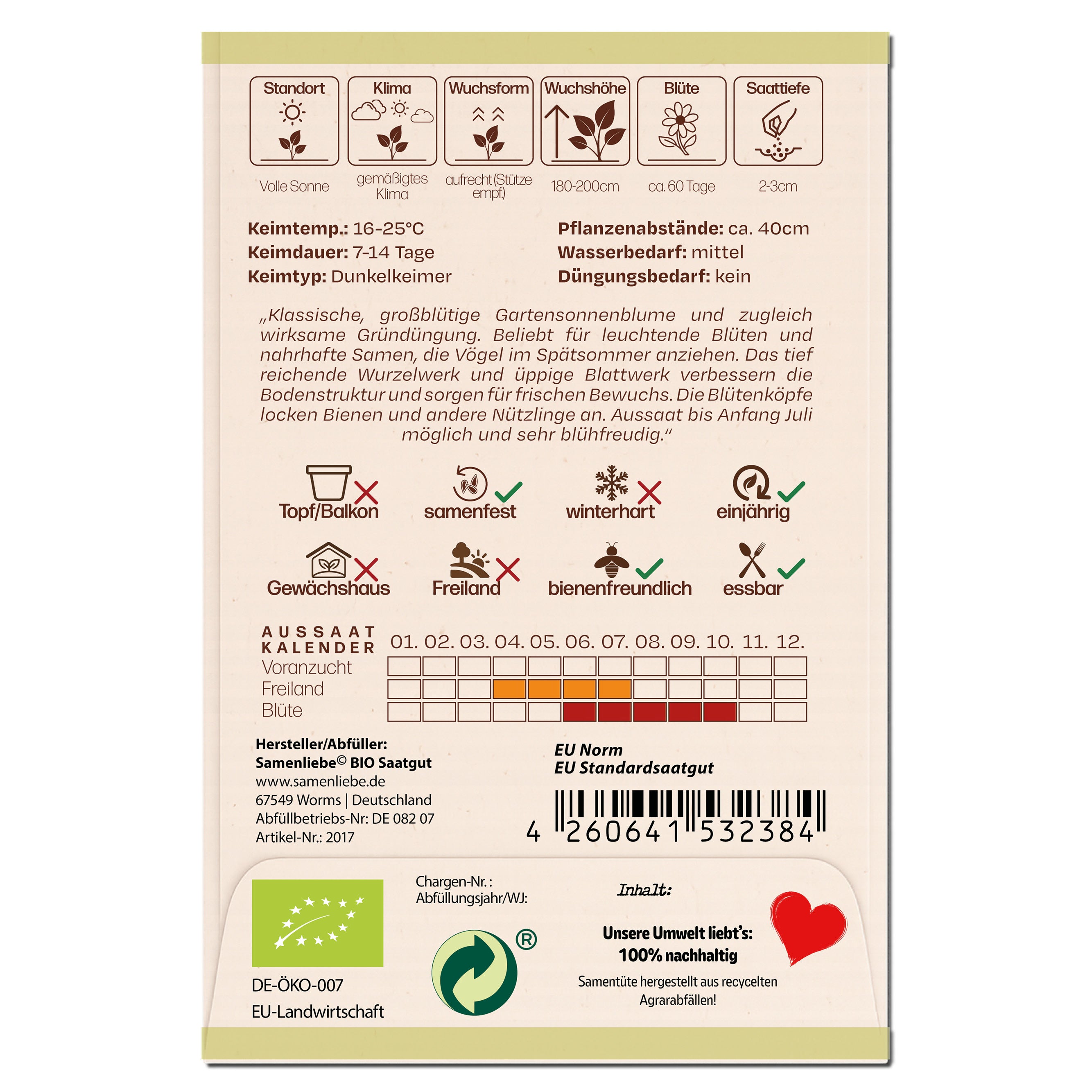 BIO Sonnenblume "XL Sonnenblume"