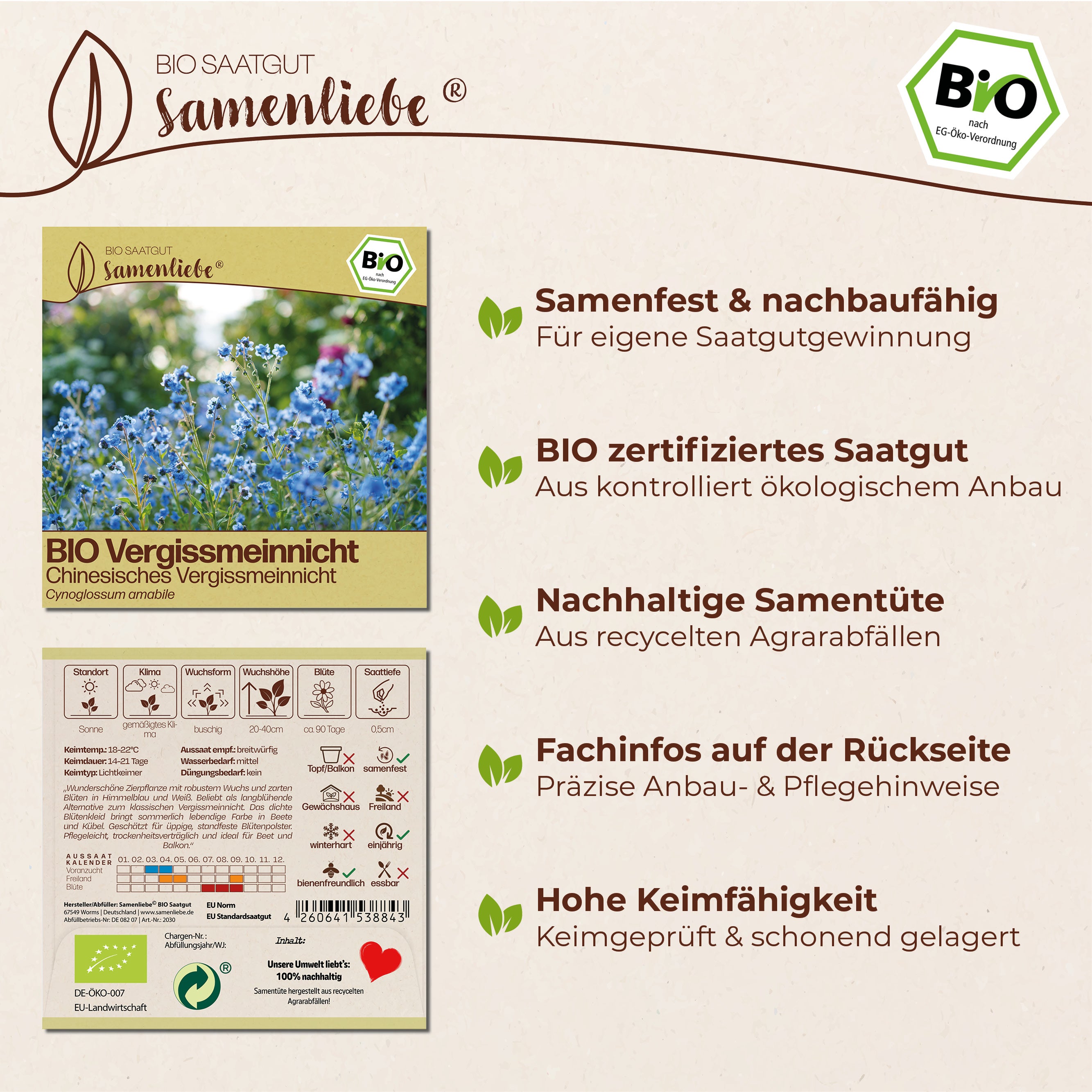 BIO Vergissmeinnicht "Chinesisches Vergissmeinnicht"