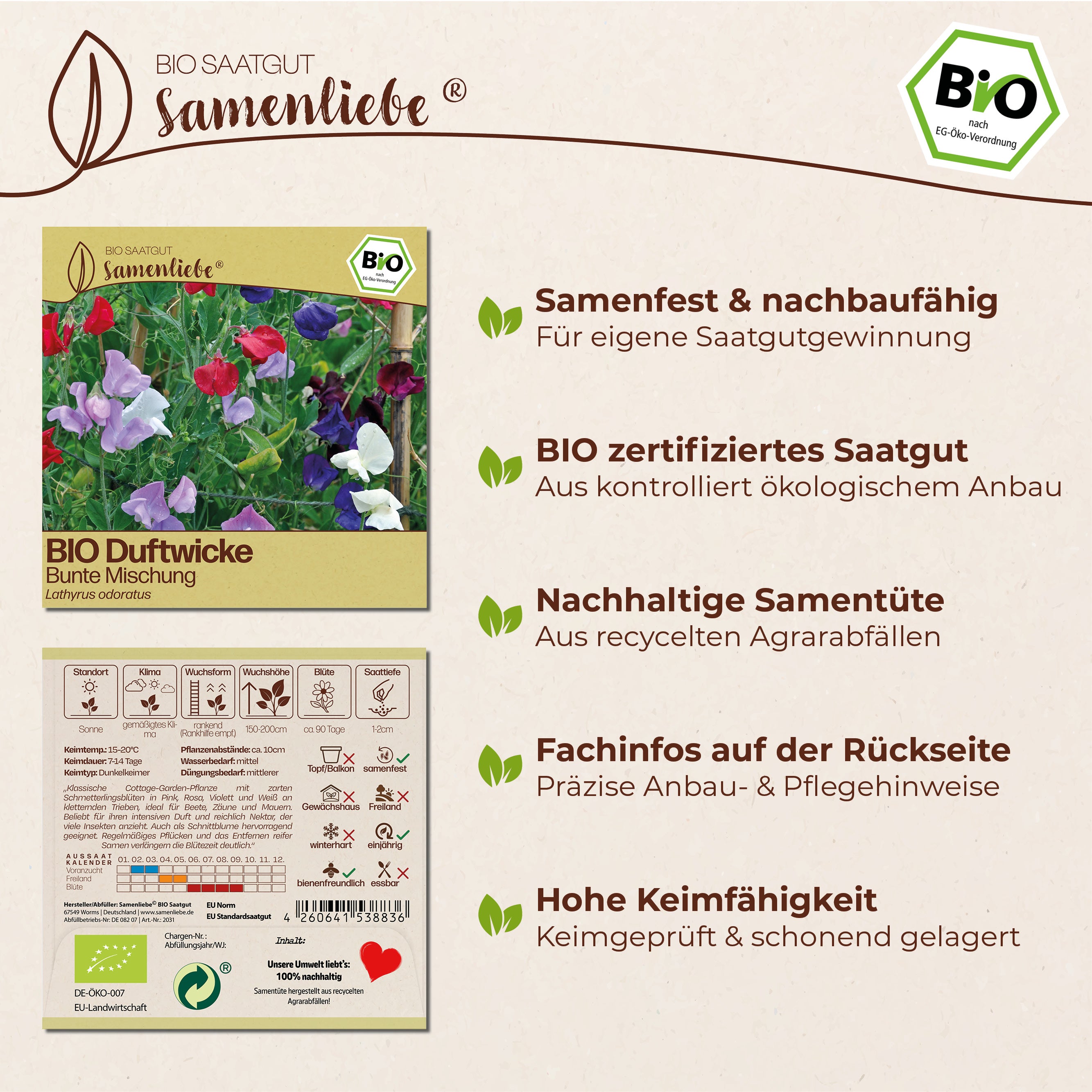 BIO Duftwicke "Bunte Mischung"
