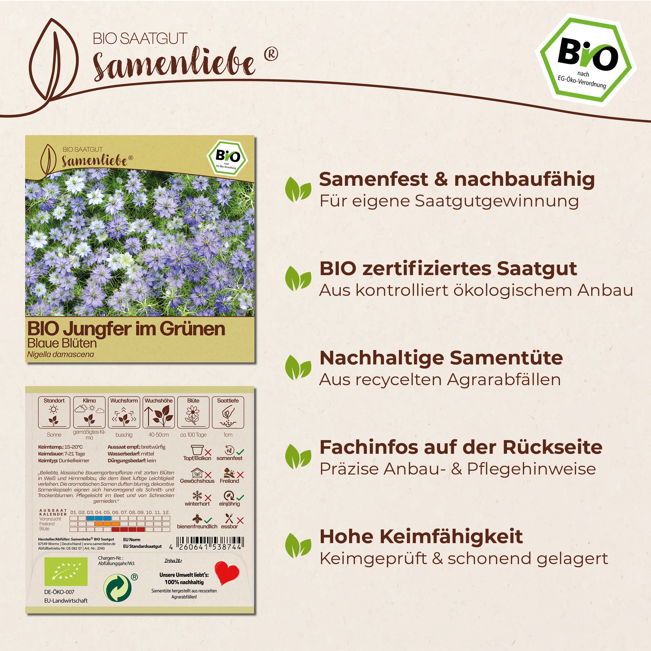 BIO Jungfer im Grünen "Blaue Blüten"