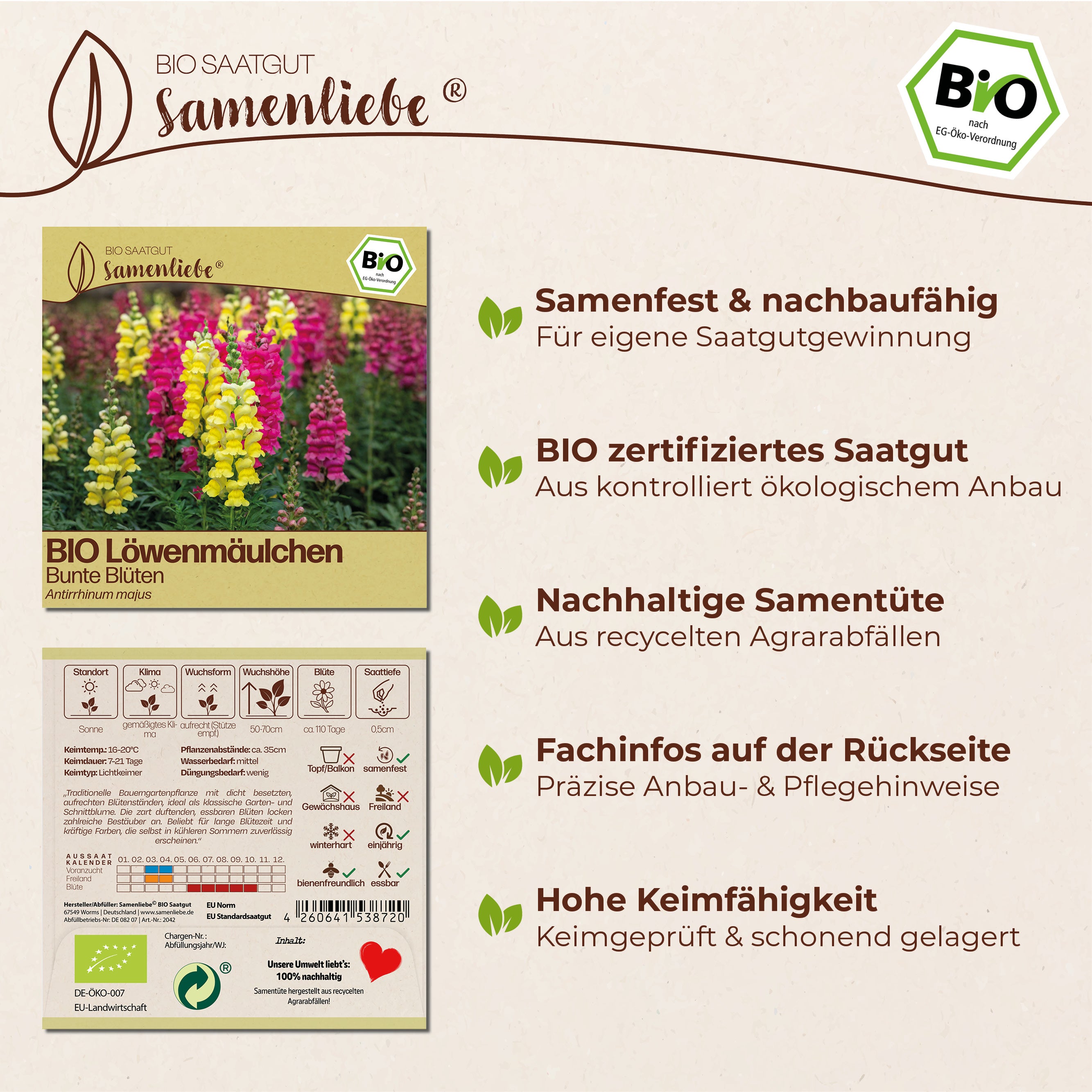 BIO Löwenmäulchen "Bunte Blüten"