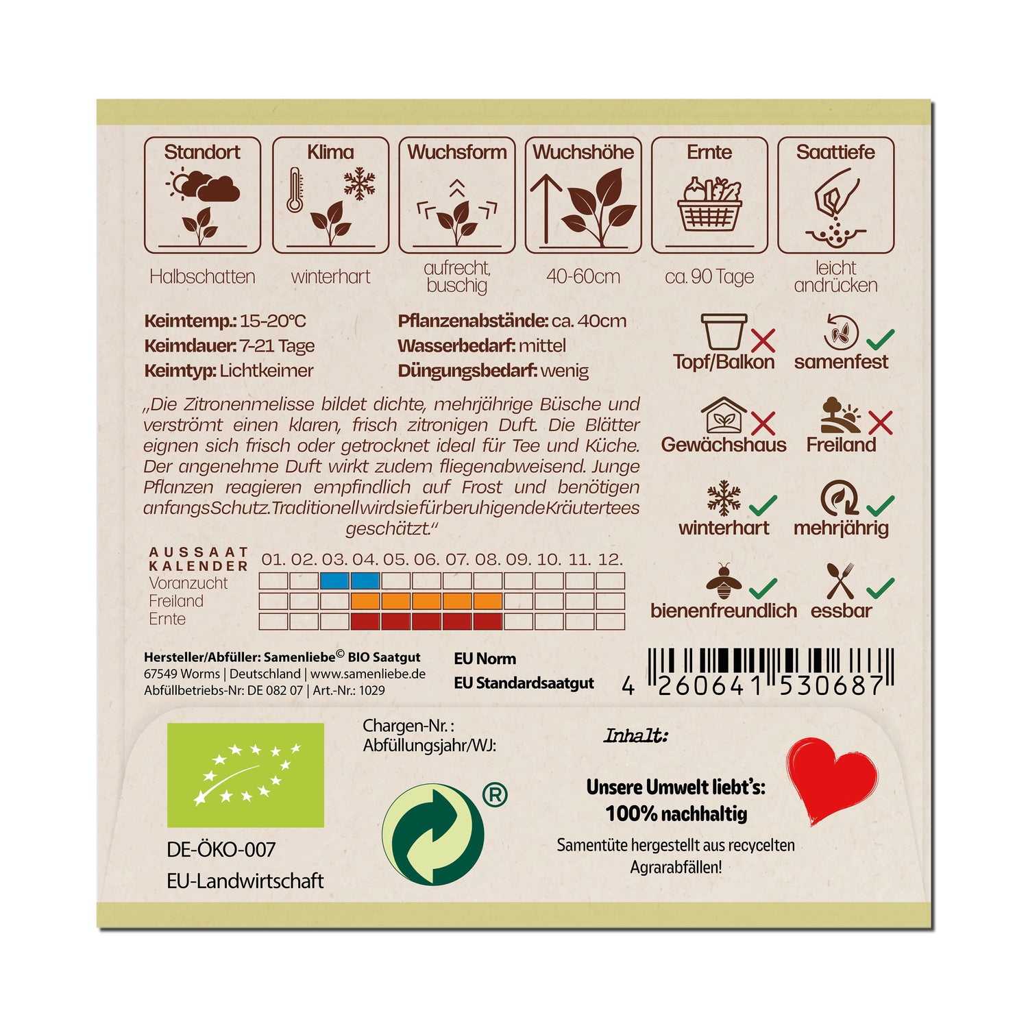BIO Zitronenmelisse "Tee- &amp; Heilpflanze"