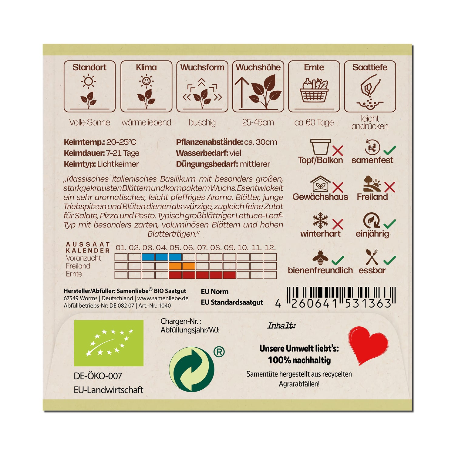 BIO Basilikum "italienischer Neapolitano"