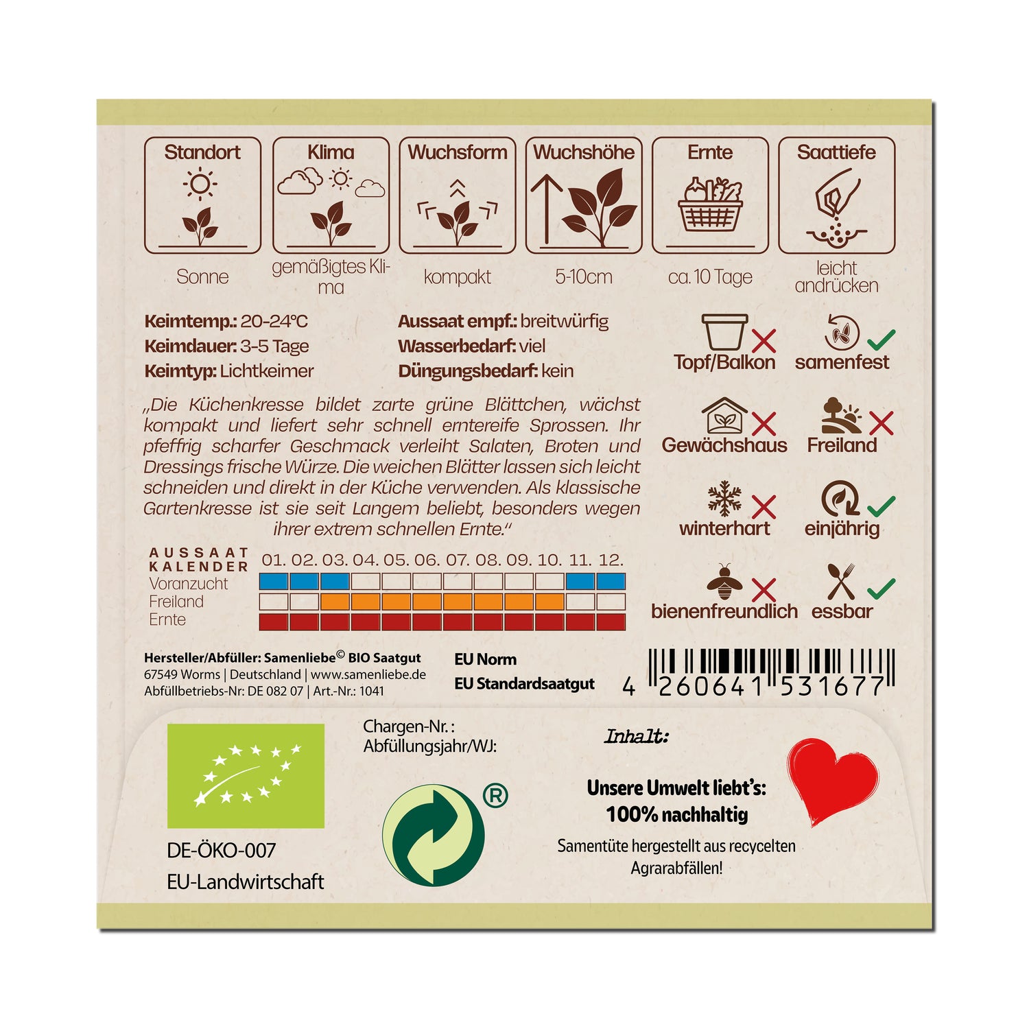 BIO Kresse "Gartenkresse &amp; Küchenkraut"