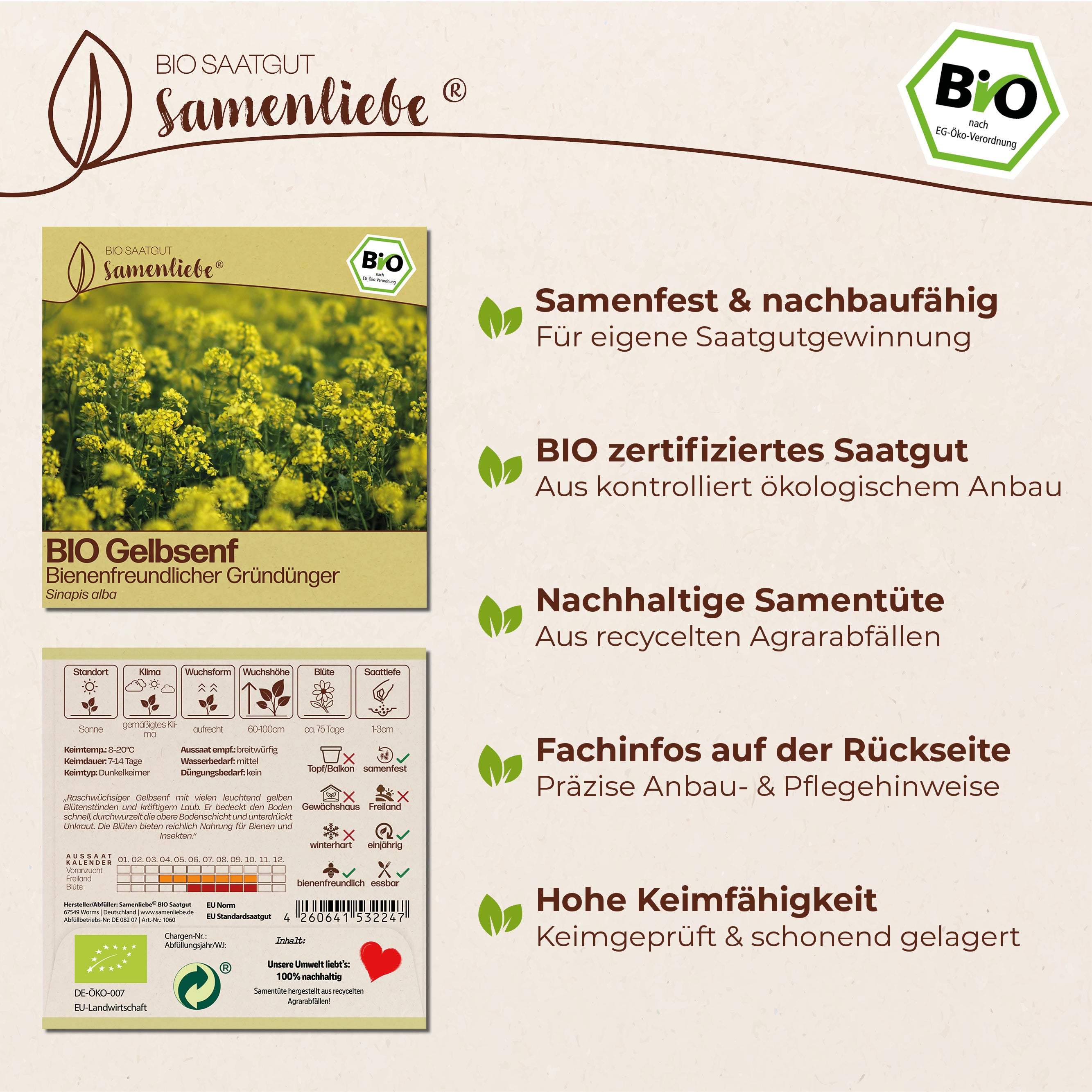 BIO Gelbsenf "Bienenweide"