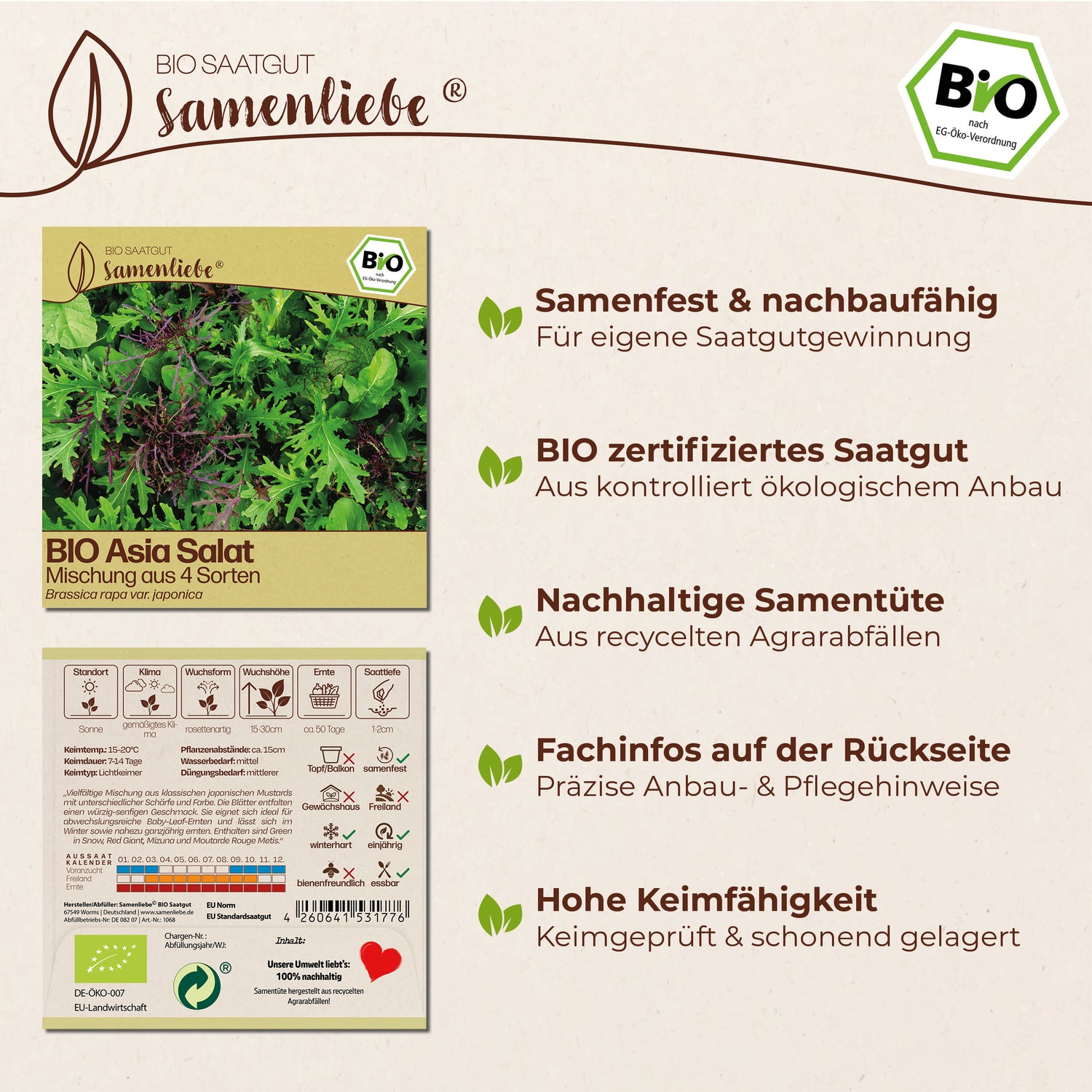 BIO Asia Salat "4 Sorten Mix"