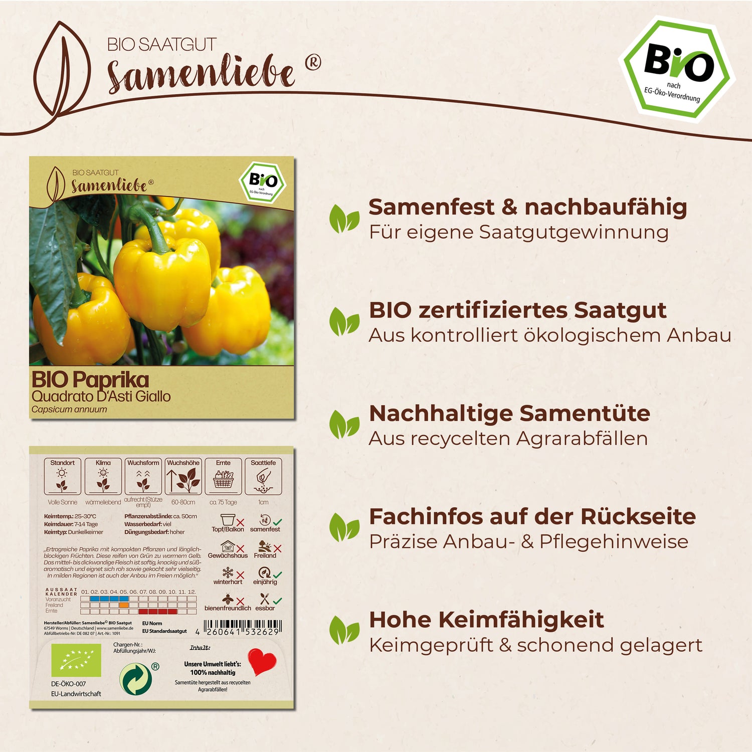 BIO Paprika "Quadrato D&
