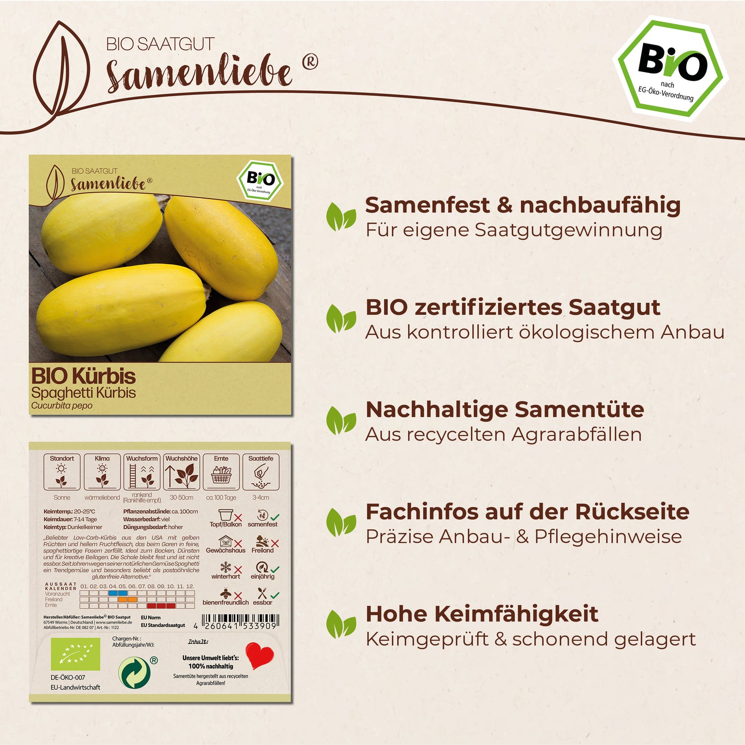 BIO Kürbis "Spaghetti Kürbis"