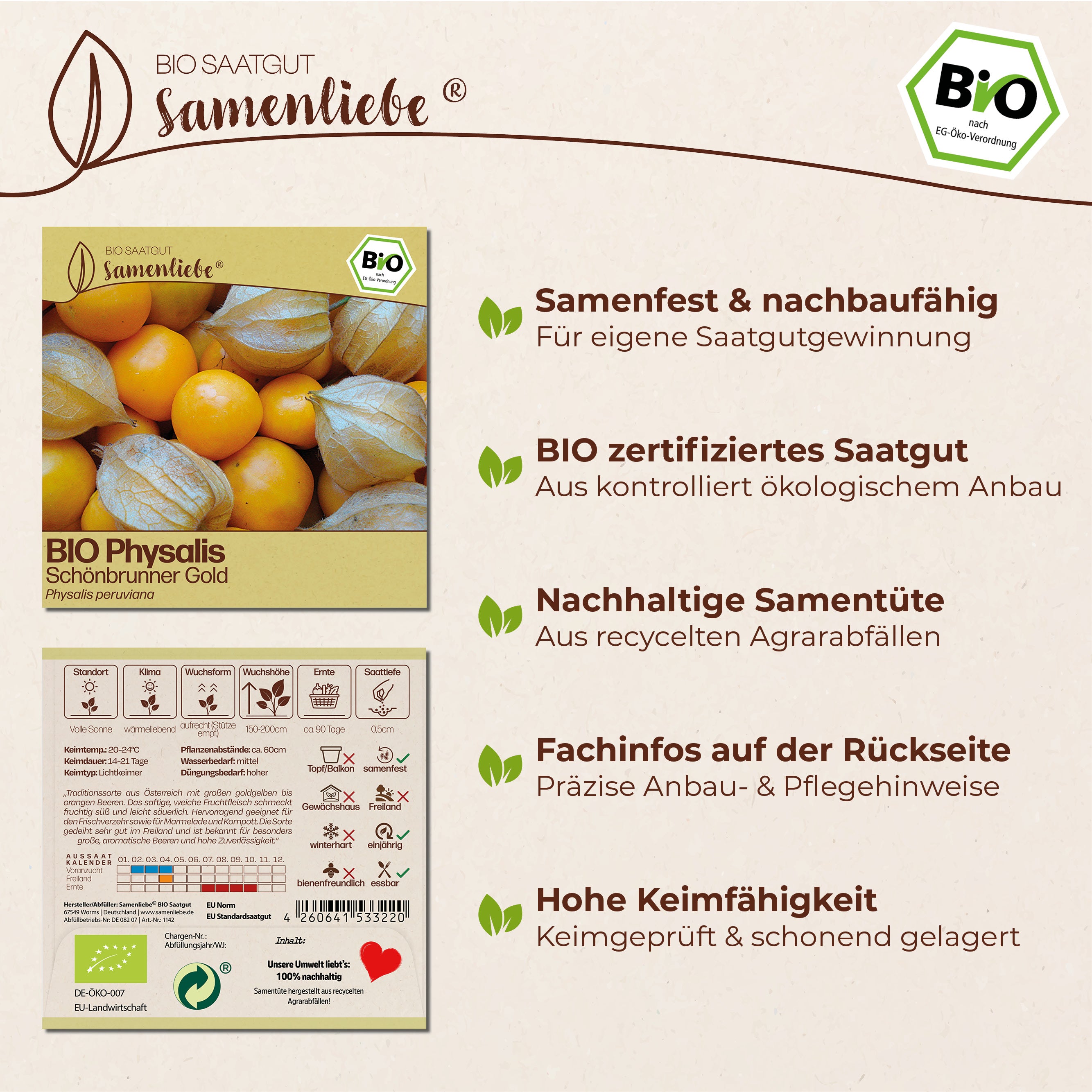 BIO Physalis "Schönbrunner Gold"