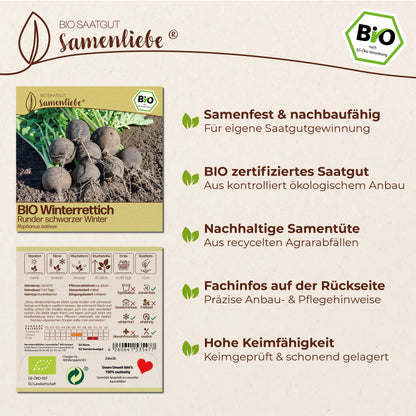BIO Rettich "Runder schwarzer Winter"