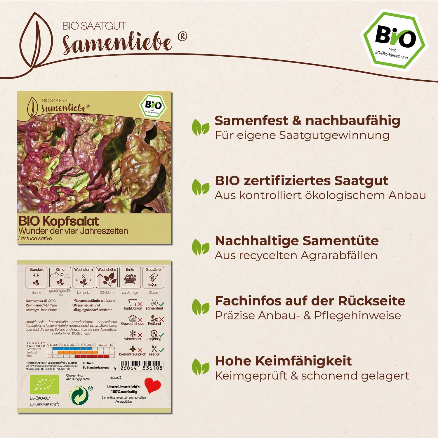 BIO Salat "Wunder der vier Jahreszeiten"