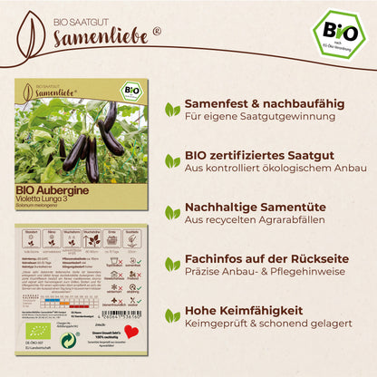 BIO Aubergine "Violetta Lunga 3"