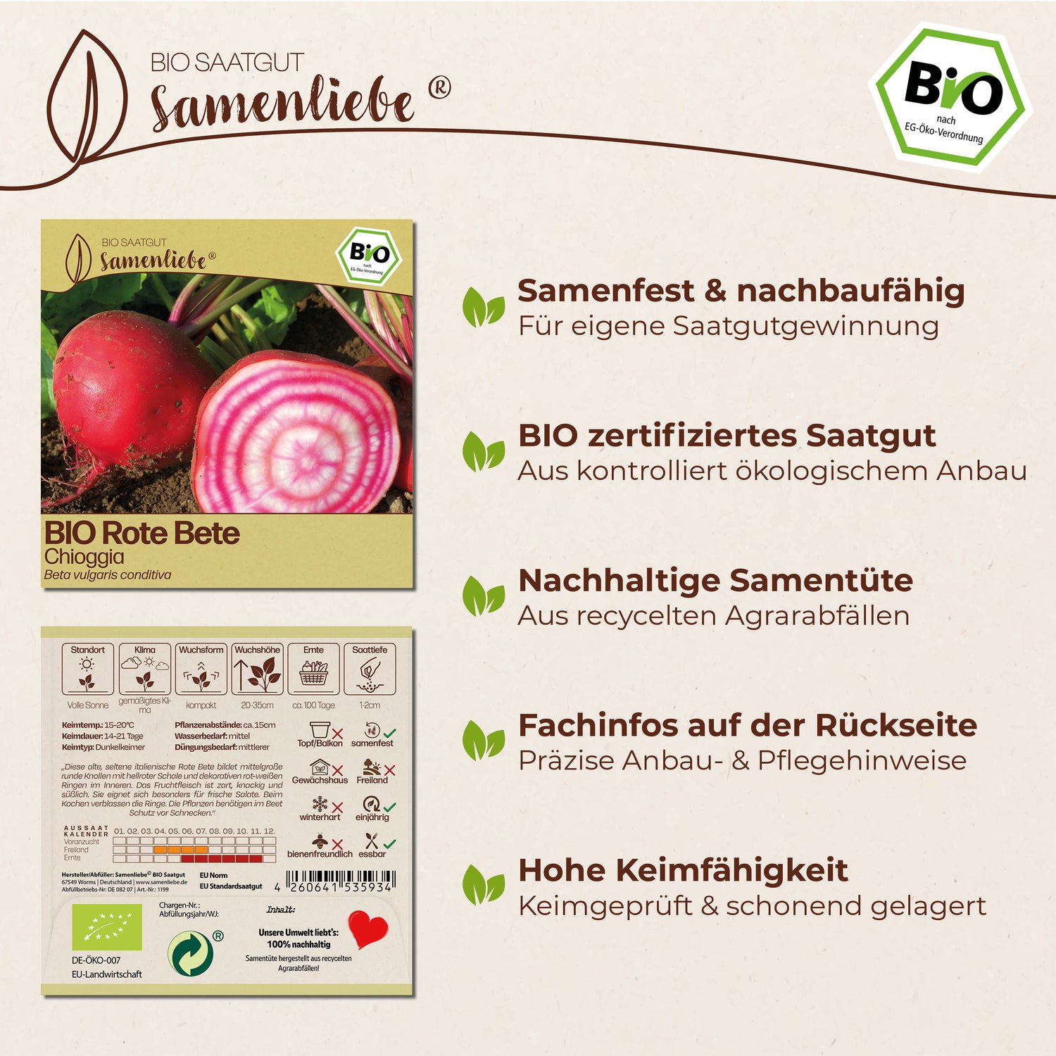 BIO Rote Bete "Chioggia"