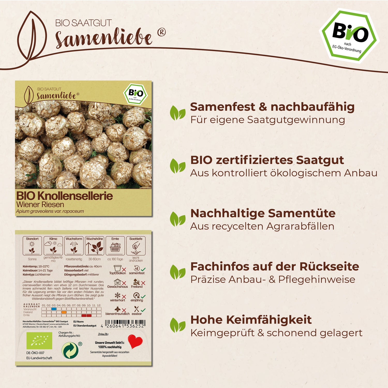 BIO Knollensellerie "Wiener Riesen"