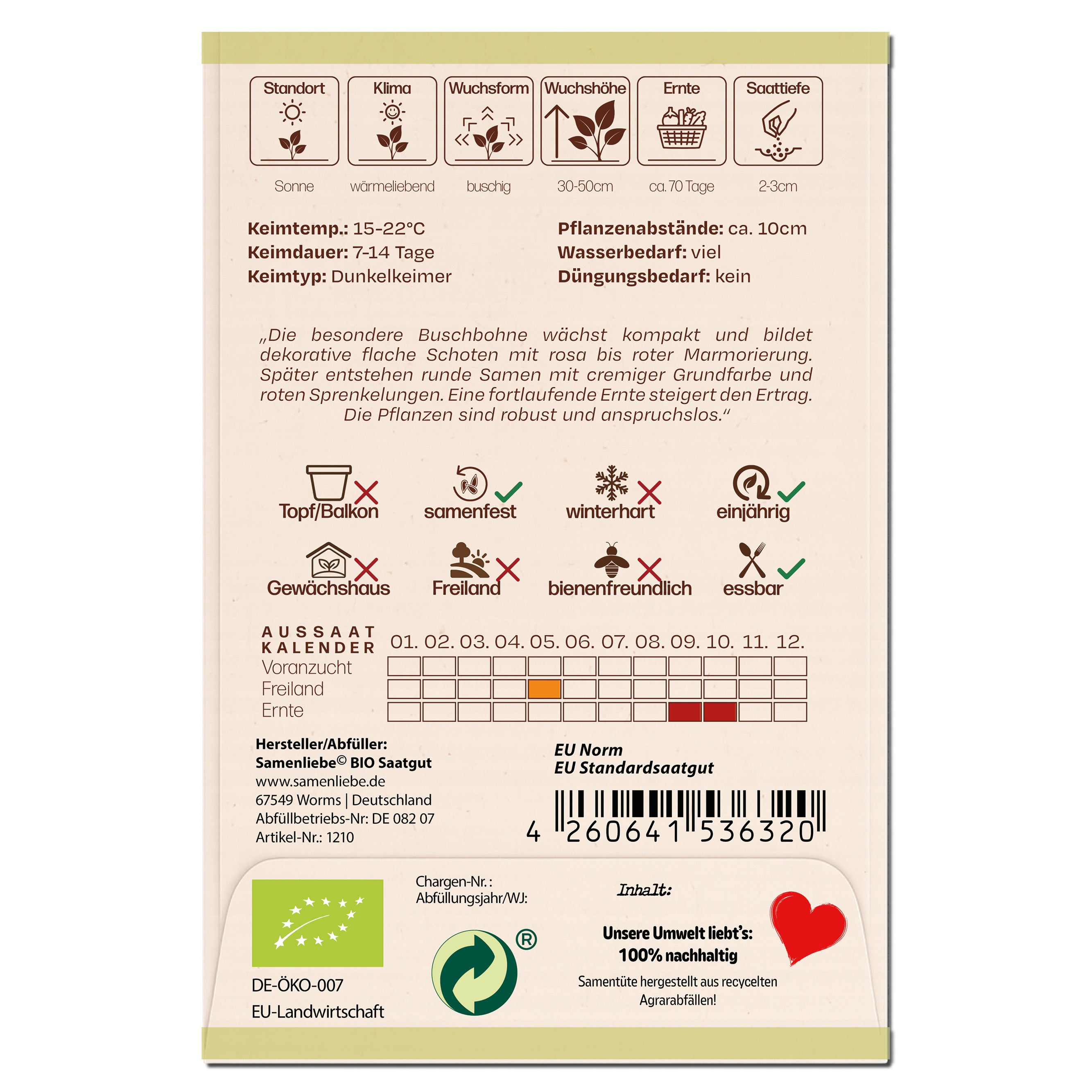 BIO Bohne "Borlotto Rosso"