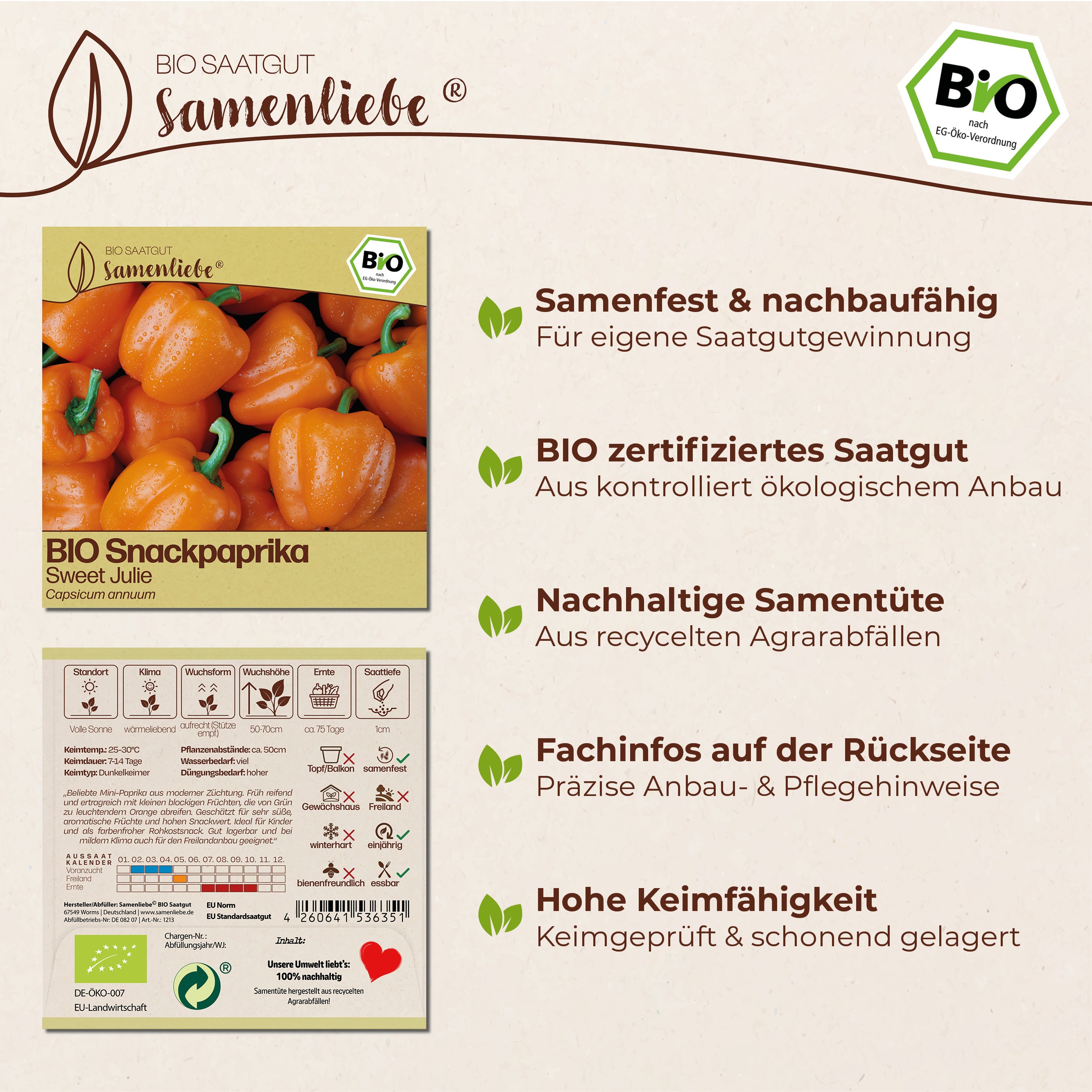 BIO Paprika "Sweet Julie"