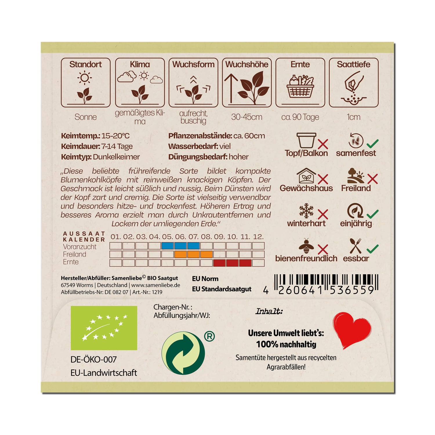 BIO Blumenkohl "Weißer Schneeball"