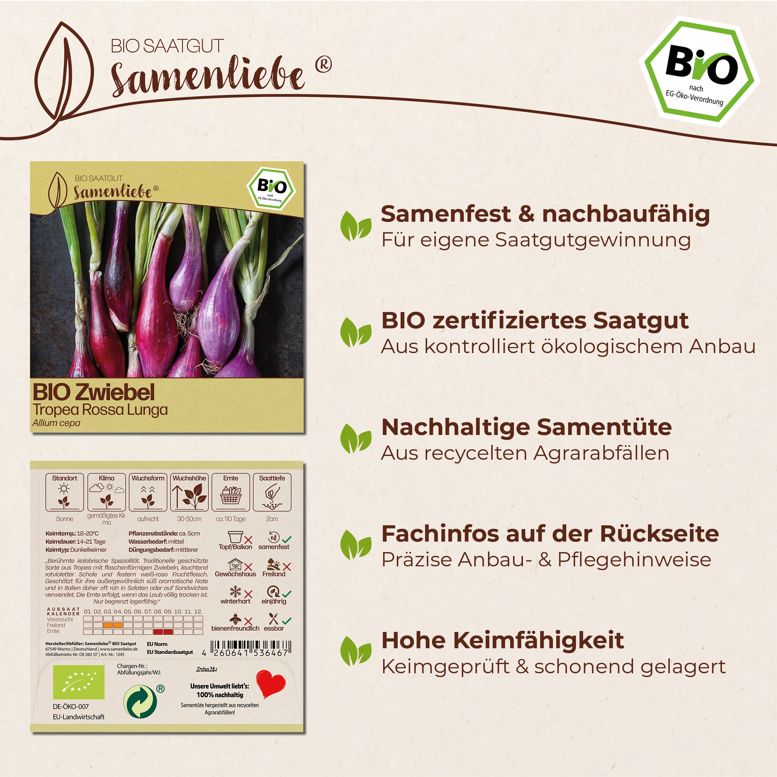 BIO Zwiebel "Tropea Rossa Lunga"