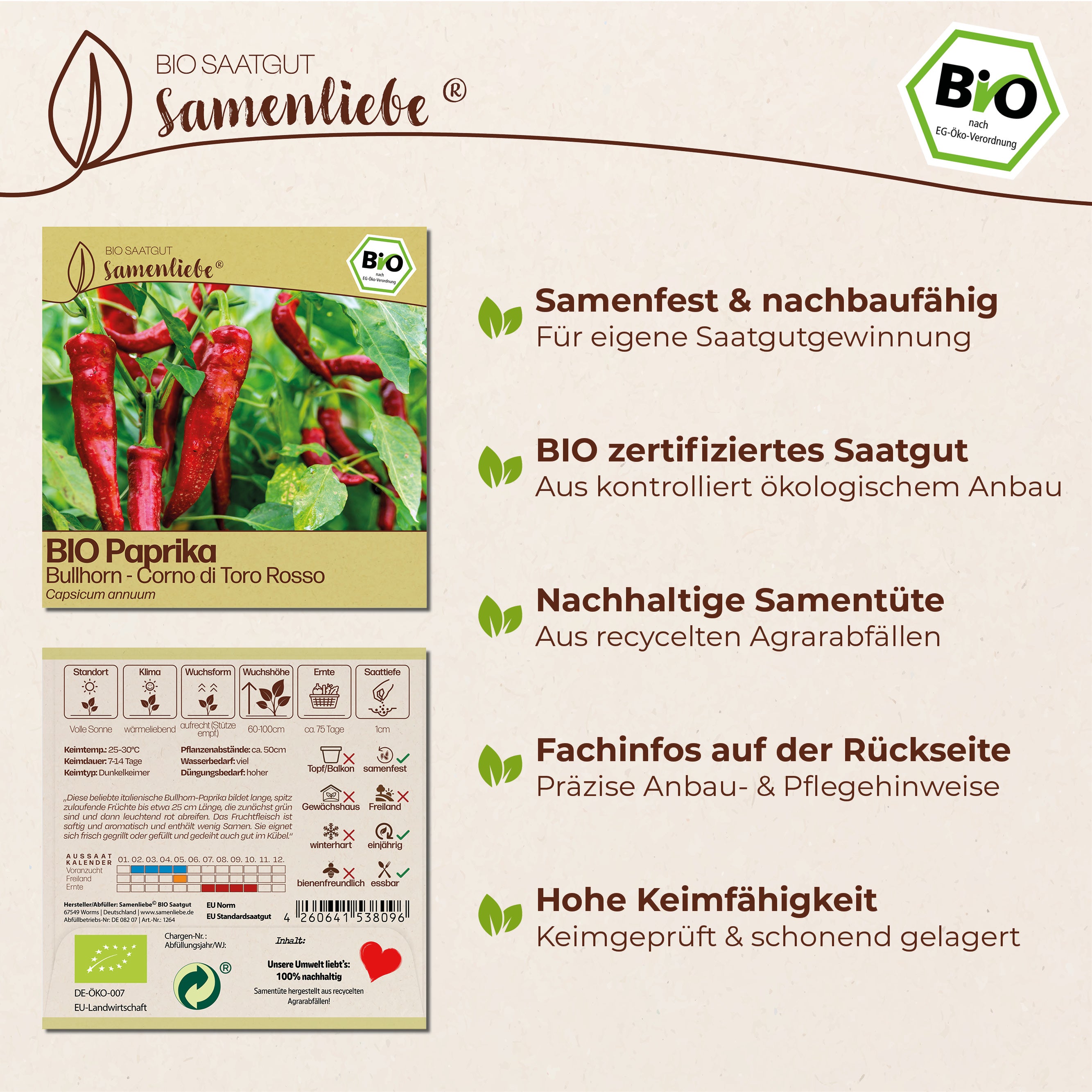 BIO Paprika "Corno di Toro Rosso"