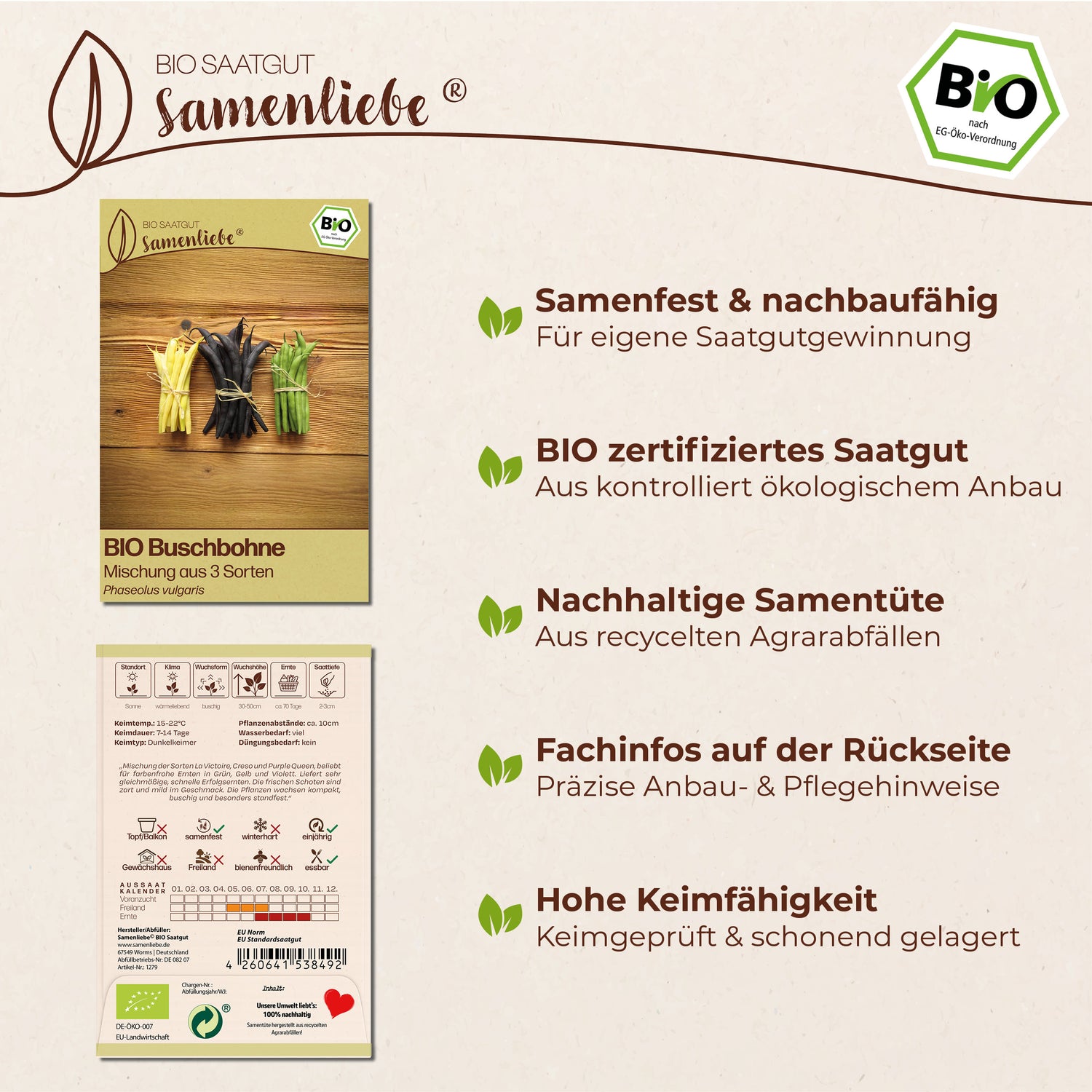 BIO Bohne "Mischung aus 3 Sorten"