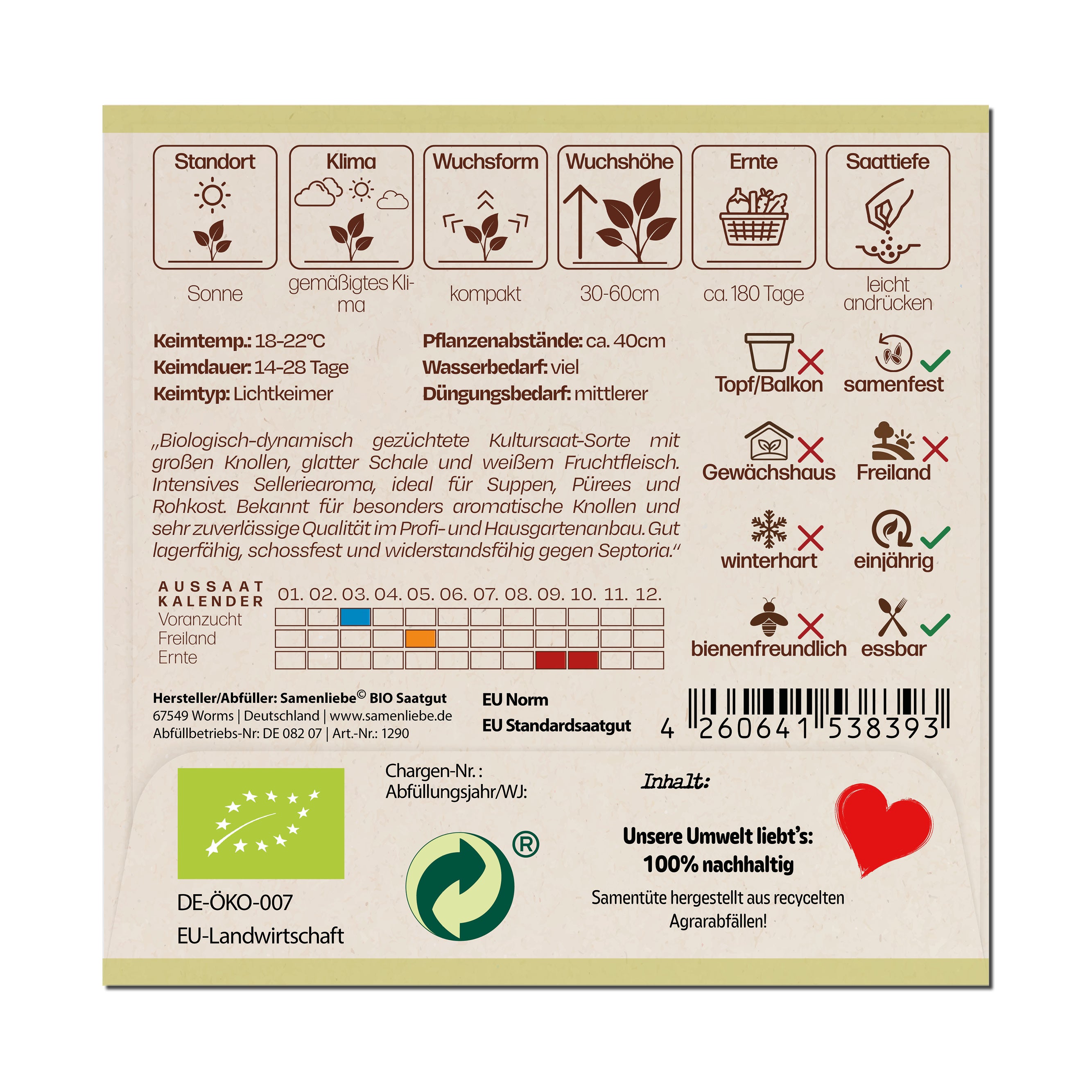 BIO Knollensellerie "Porthos - Kultursaat"