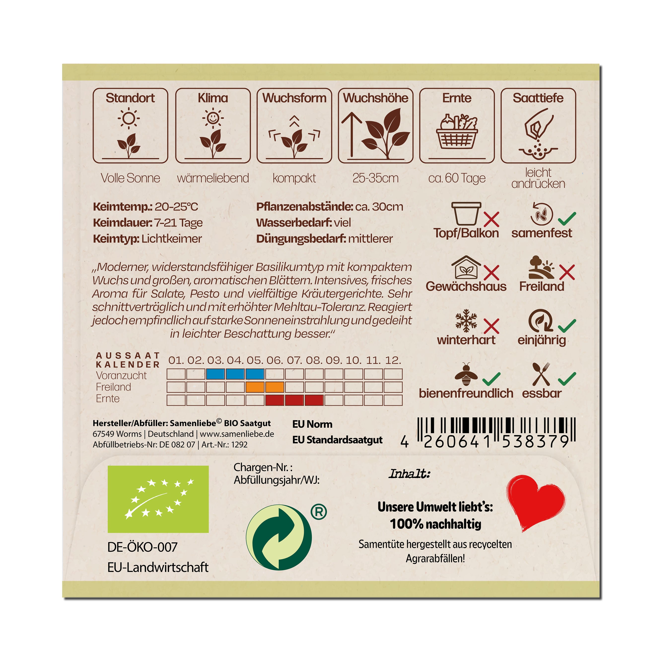 BIO Basilikum "Rustik"