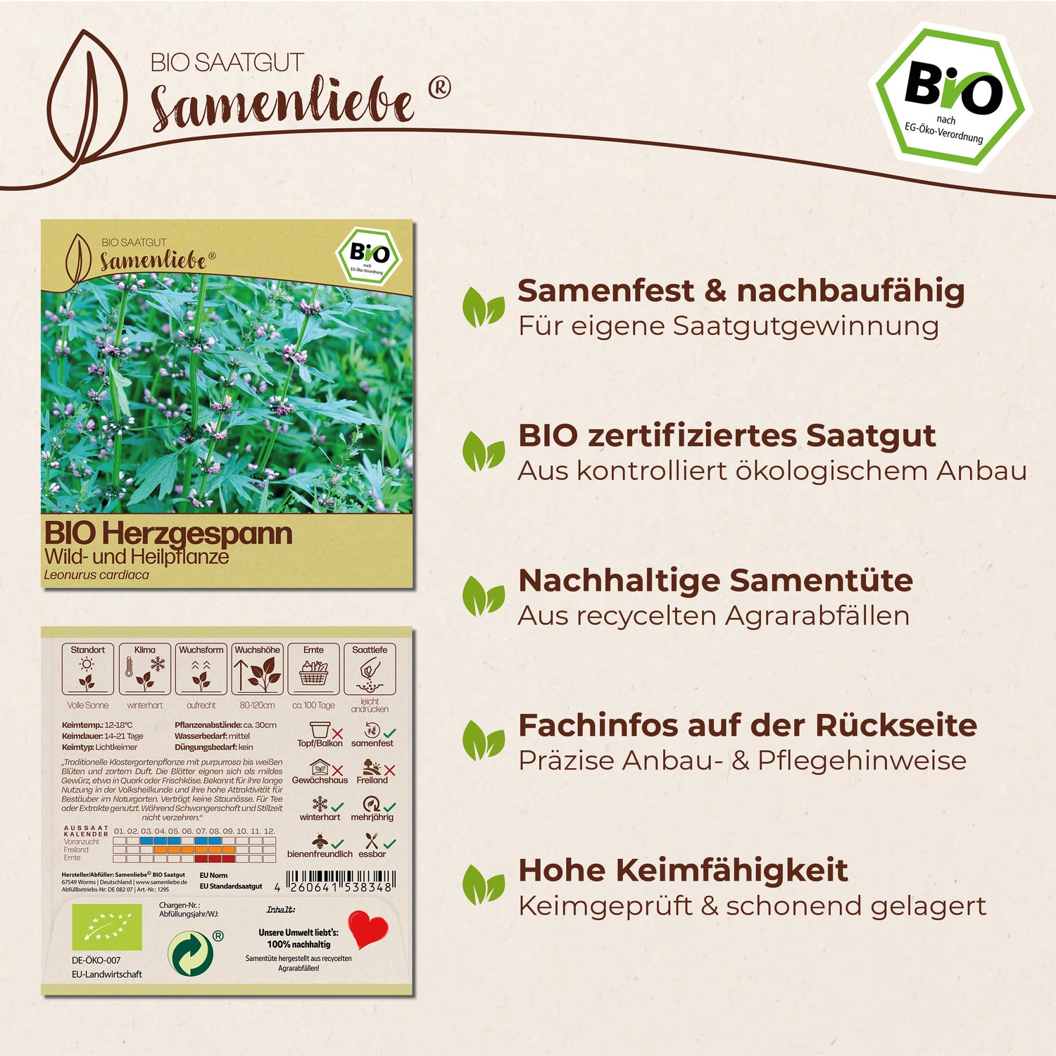 BIO Herzgespann "Wildblume"