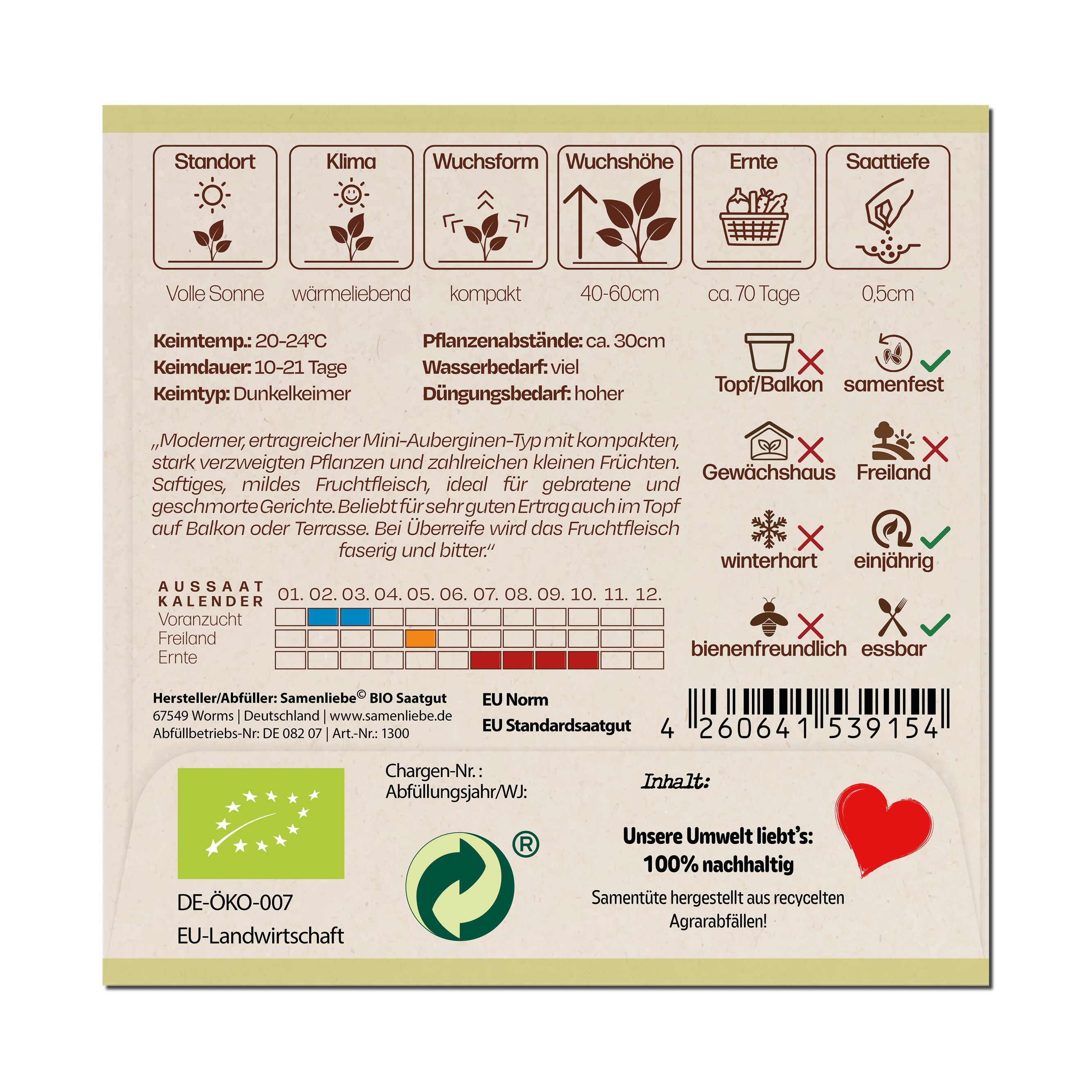BIO Aubergine "Bambino"