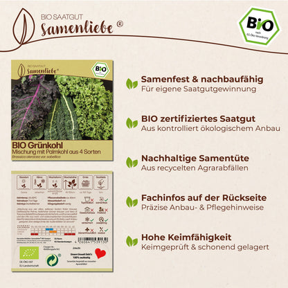 BIO Grünkohl "Mischung mit Palmkohl aus 4 Sorten"