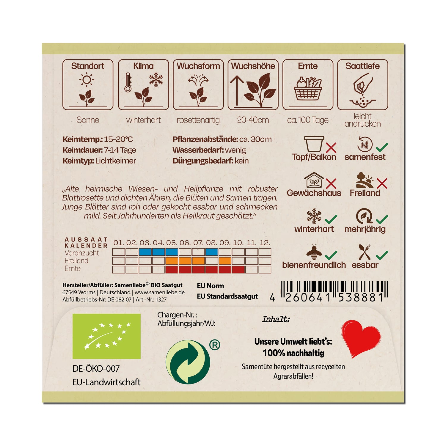 BIO Spitzwegerich "Heilpflanze"