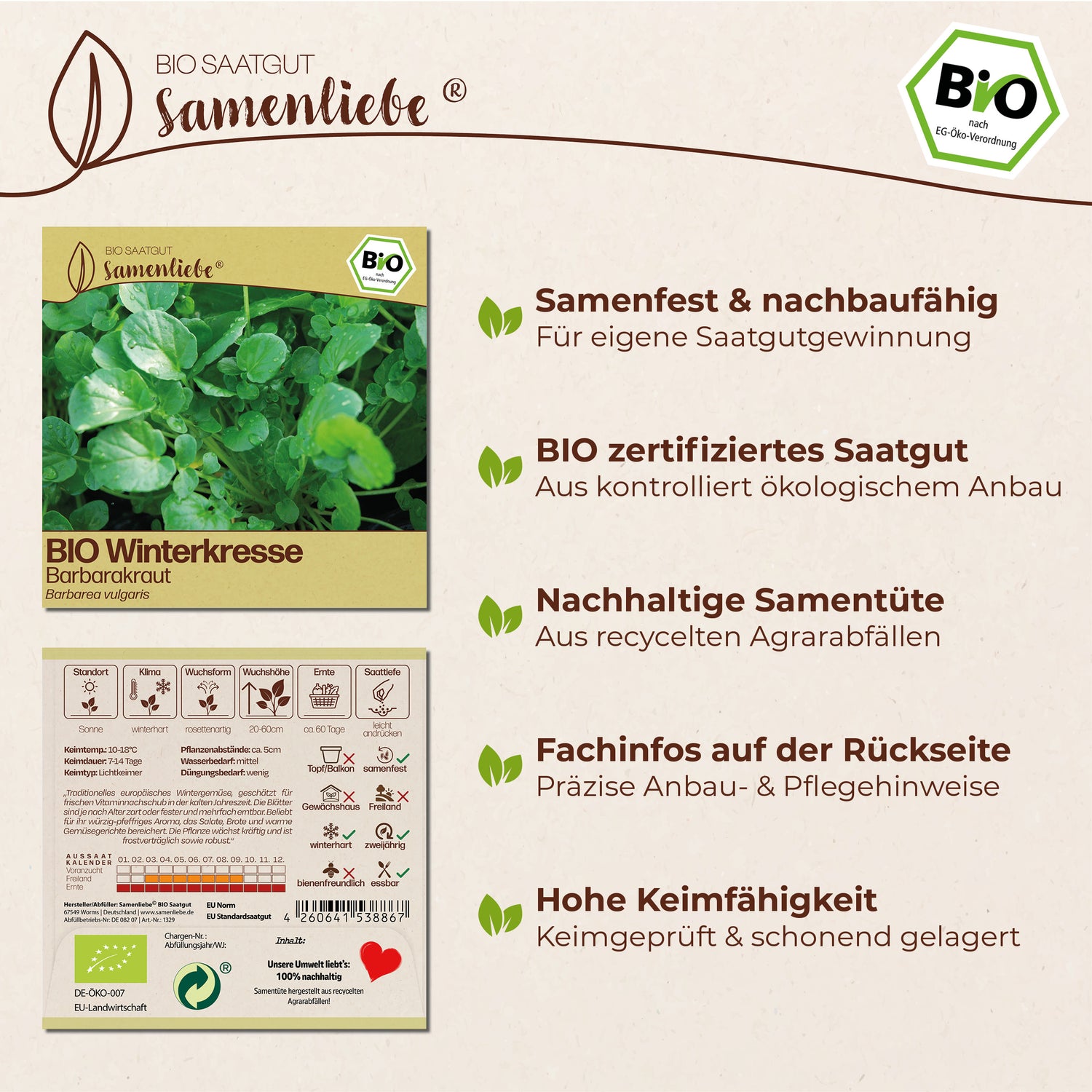BIO Winterkresse "Barbarakraut"