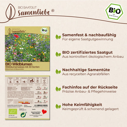 BIO Wildblumen "Wildblumenwiese mit 30 Sorten"
