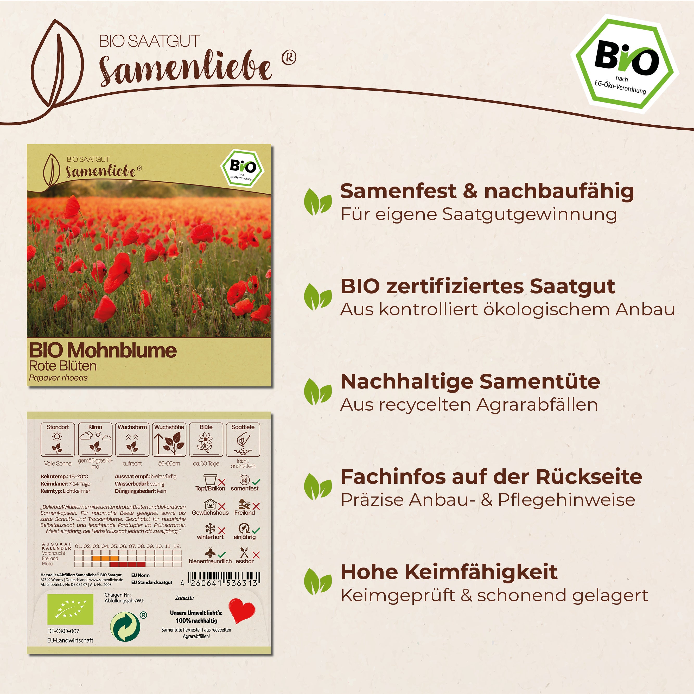 BIO Mohnblume "Klatschmohn"