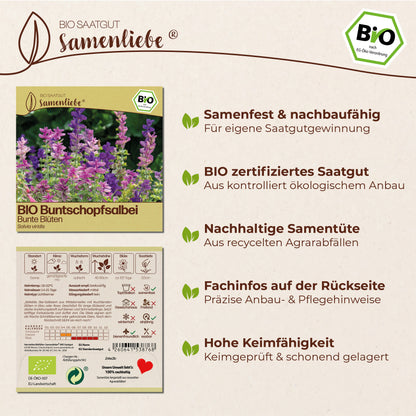 BIO Buntschopfsalbei "Zierpflanze"