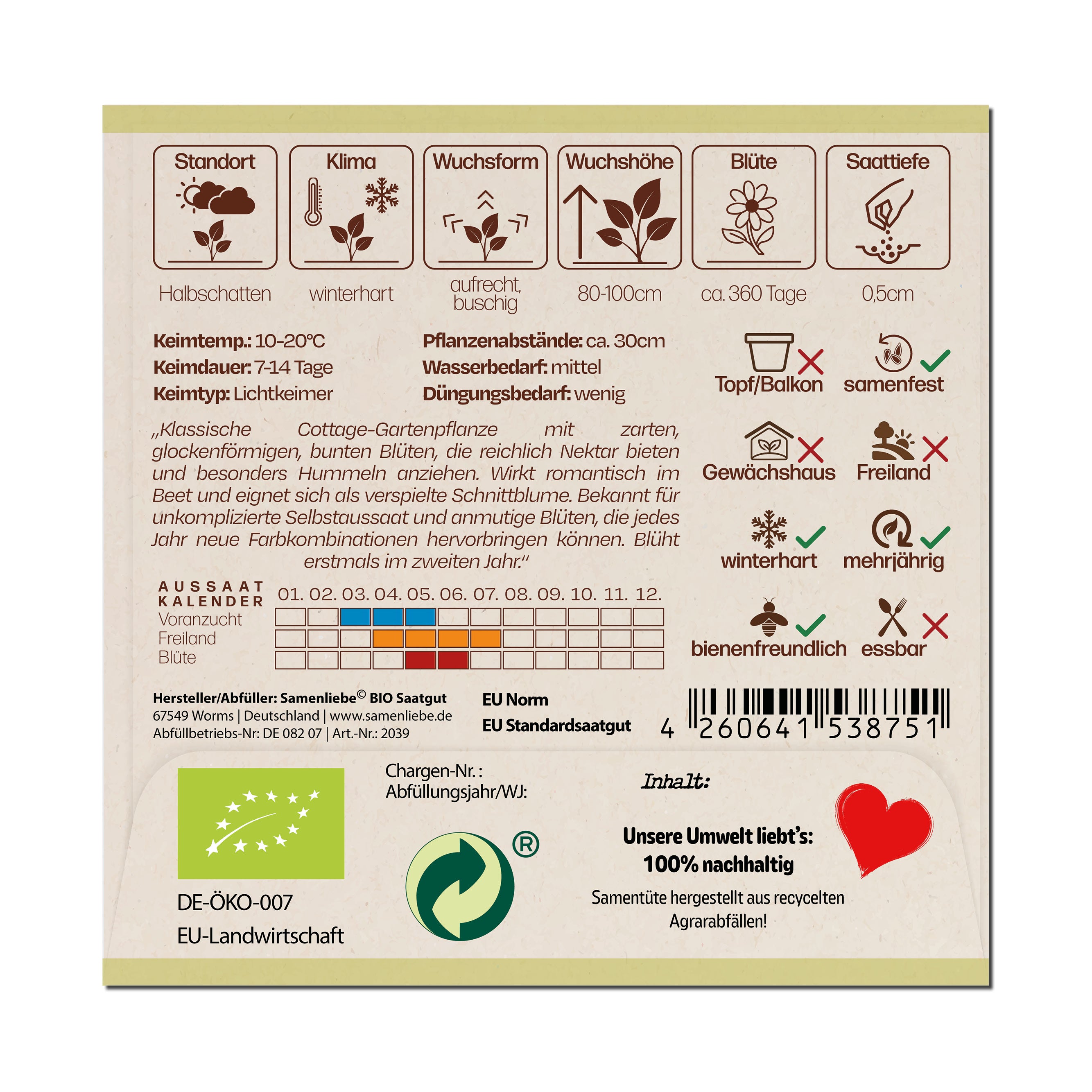BIO Akelei "Gartenakelei - Bunte Blüten"