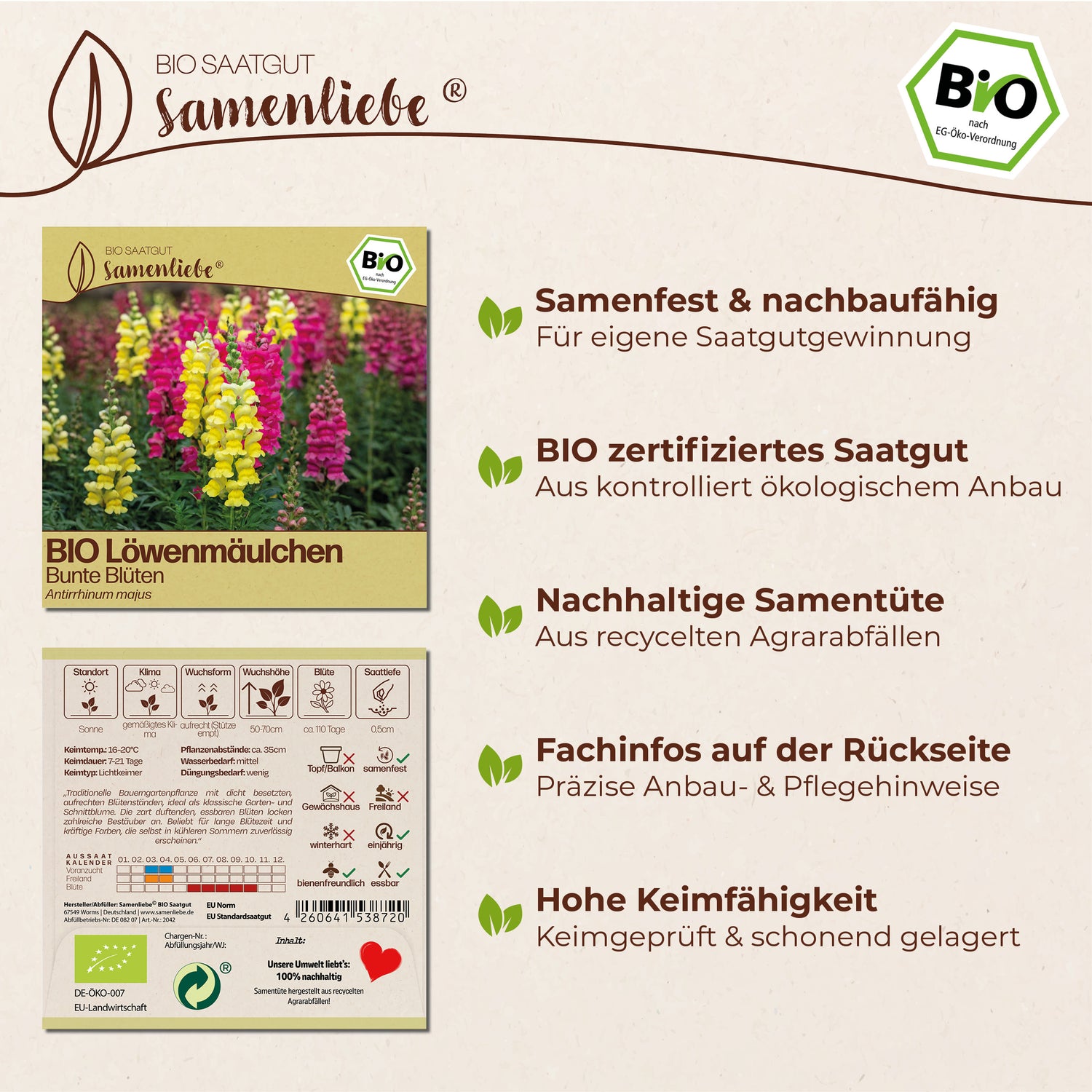 BIO Löwenmäulchen "Bunte Blüten"