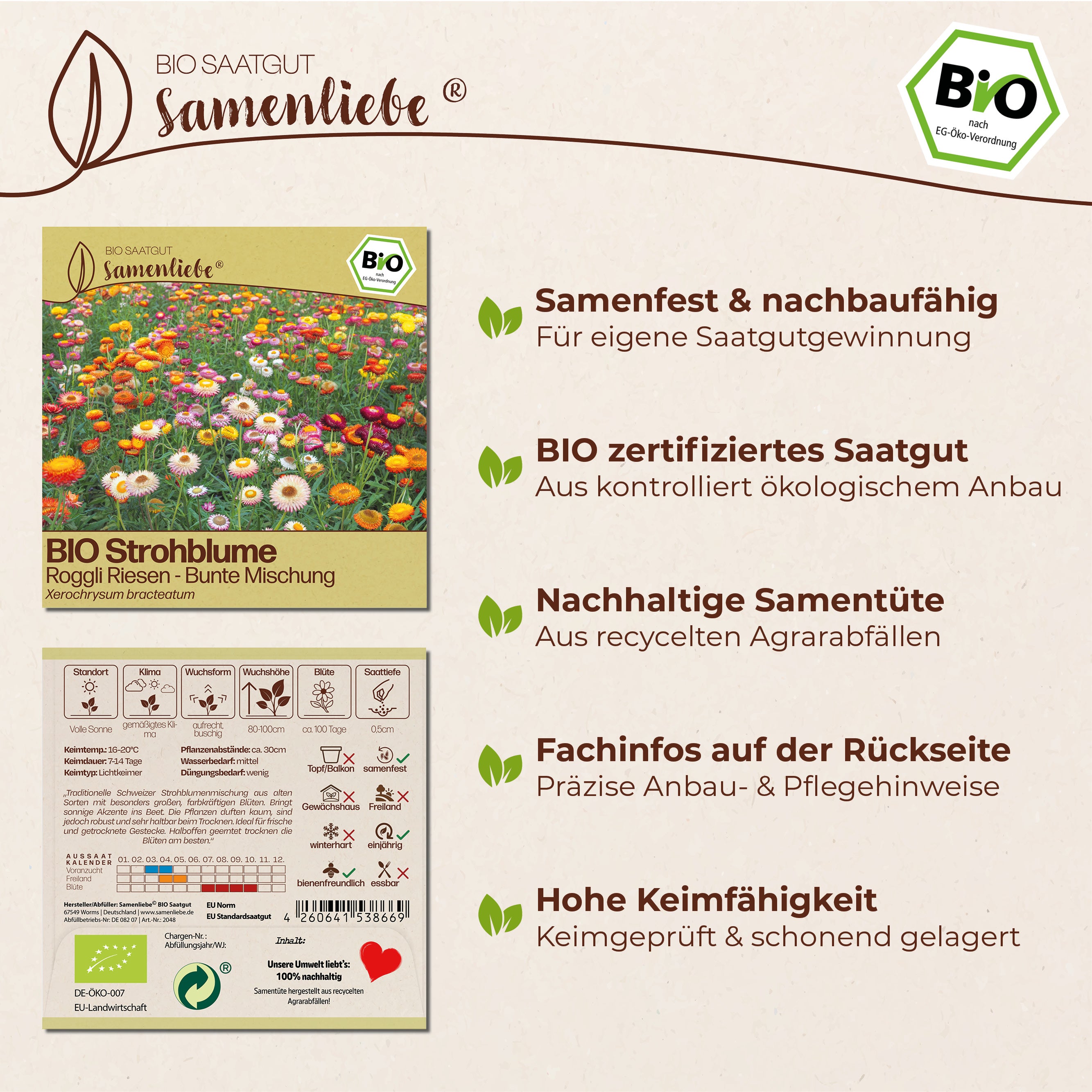 BIO Strohblume "Roggli Riesen"