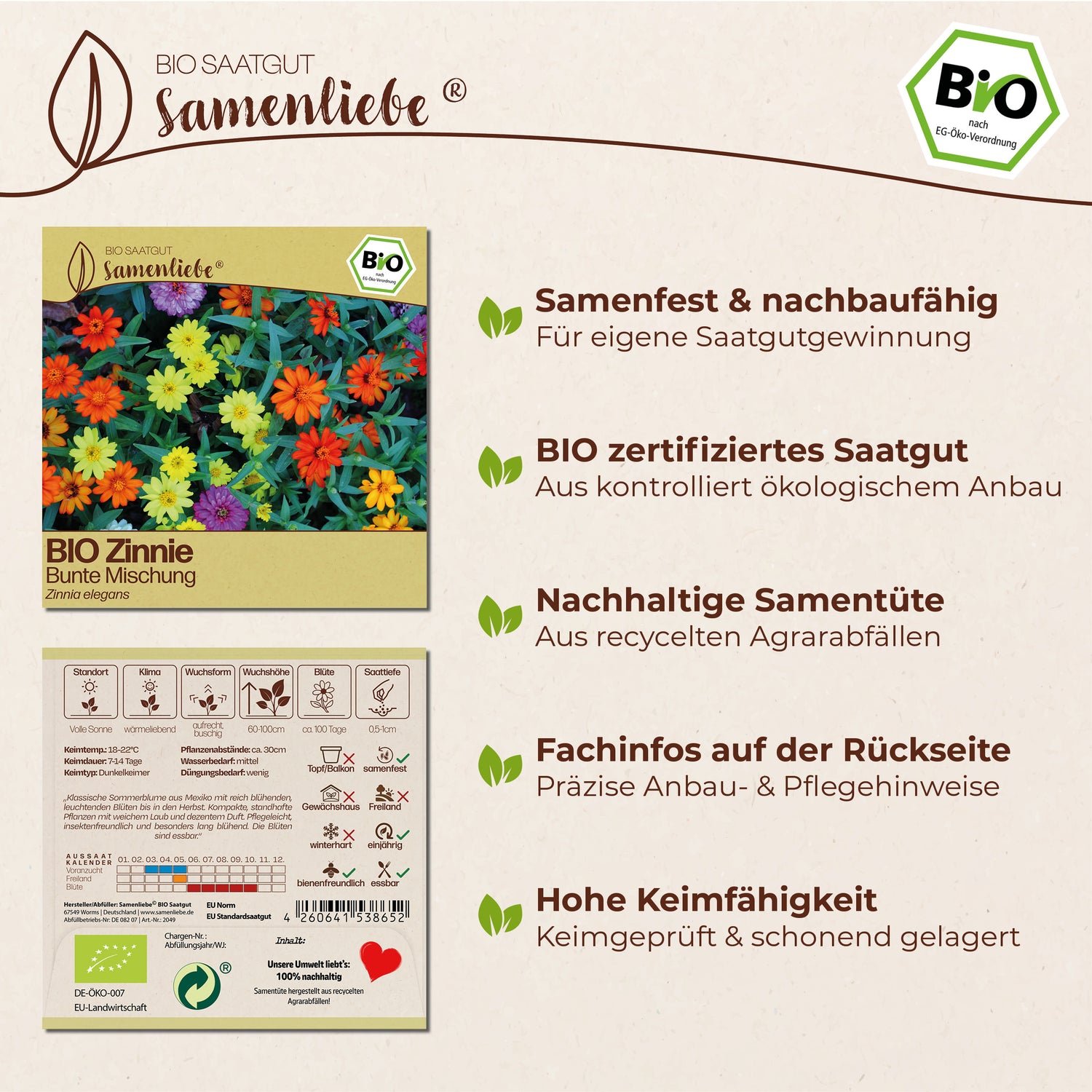 BIO Zinnie "Zierblume"