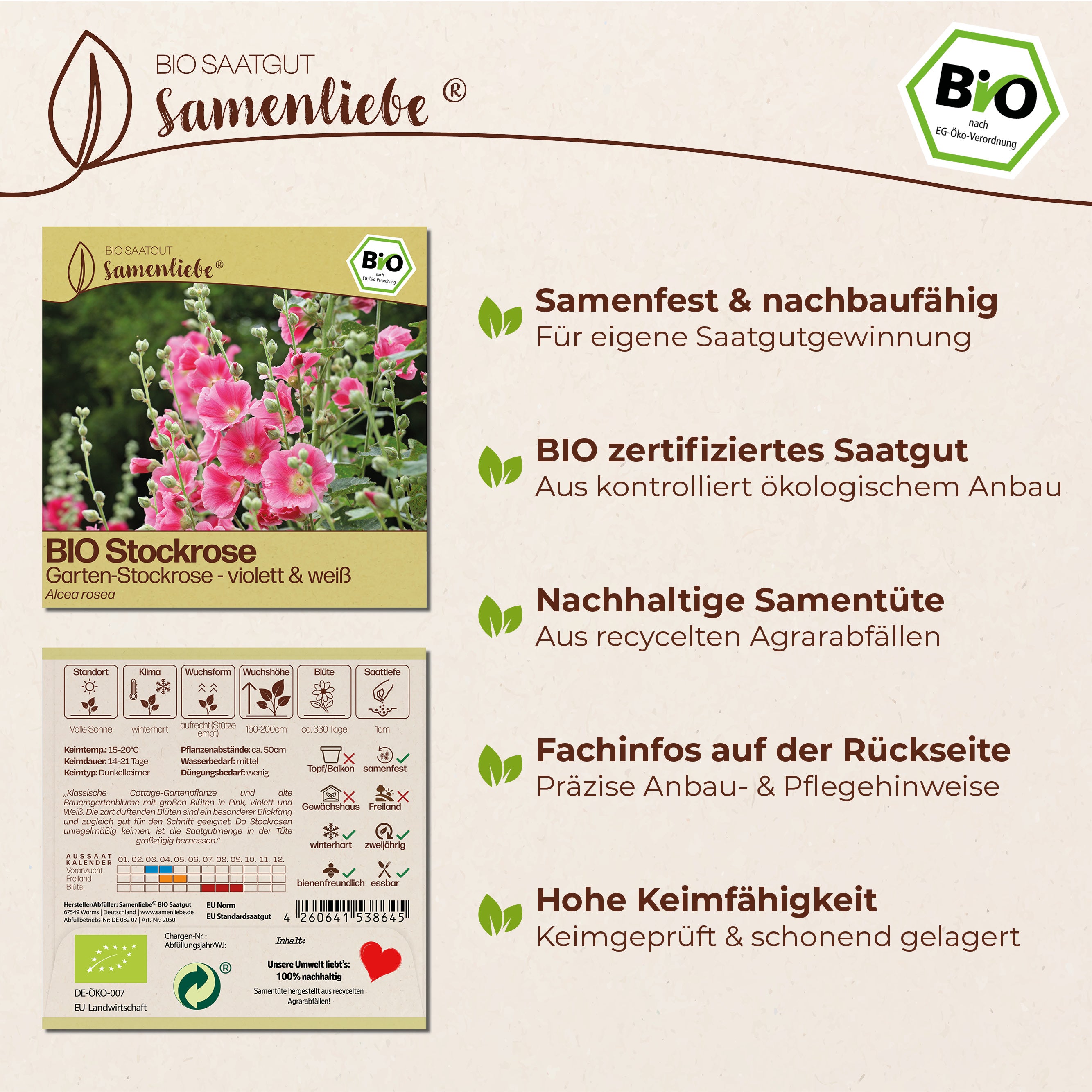 BIO Stockrose "Garten-Stockrose"